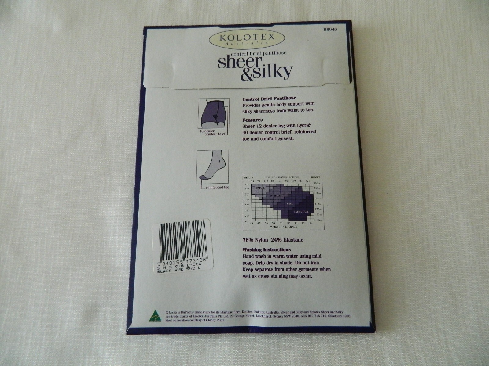 KOLOTEX Pantihose SHEER & SILKY Lycra Nearly Black Ave,Black Ave,Ink Navy Tall