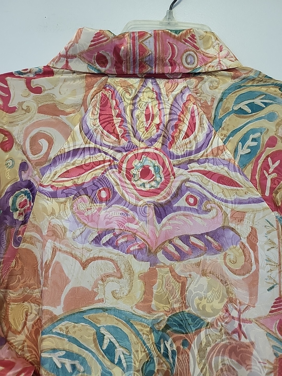 Mary Mcfadden Vintage Long Peignoir Set Gold Purple Pink Small