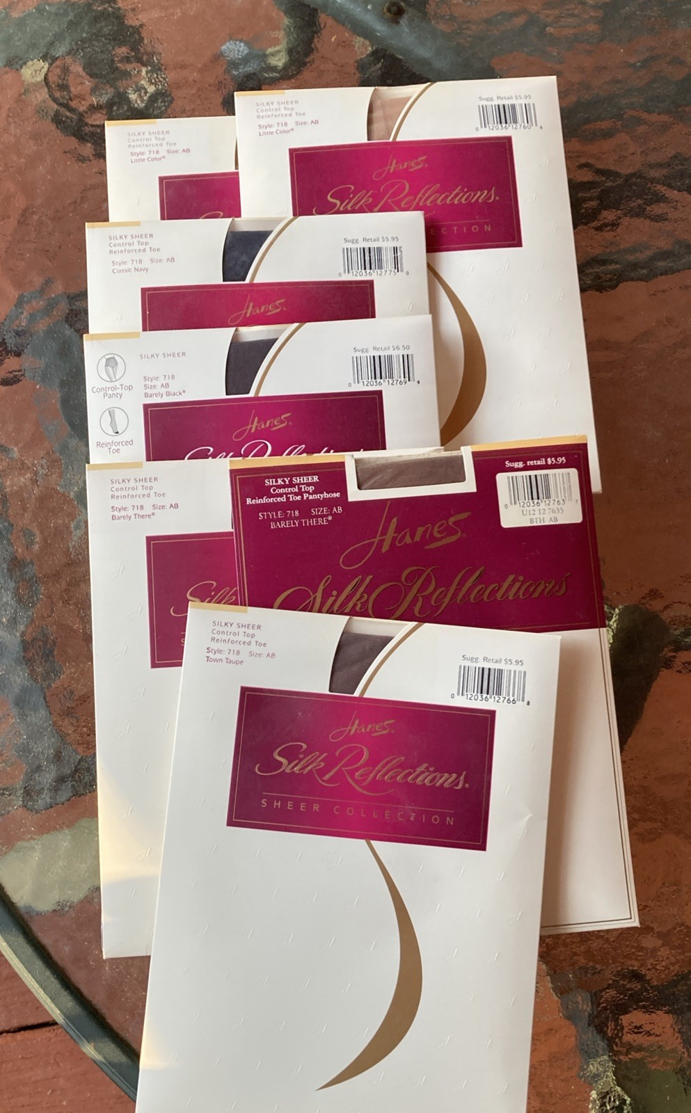 NIP ‘96,’95,’98 7 Hanes Silk Reflections Control Top Pantyhose Stockings Size AB