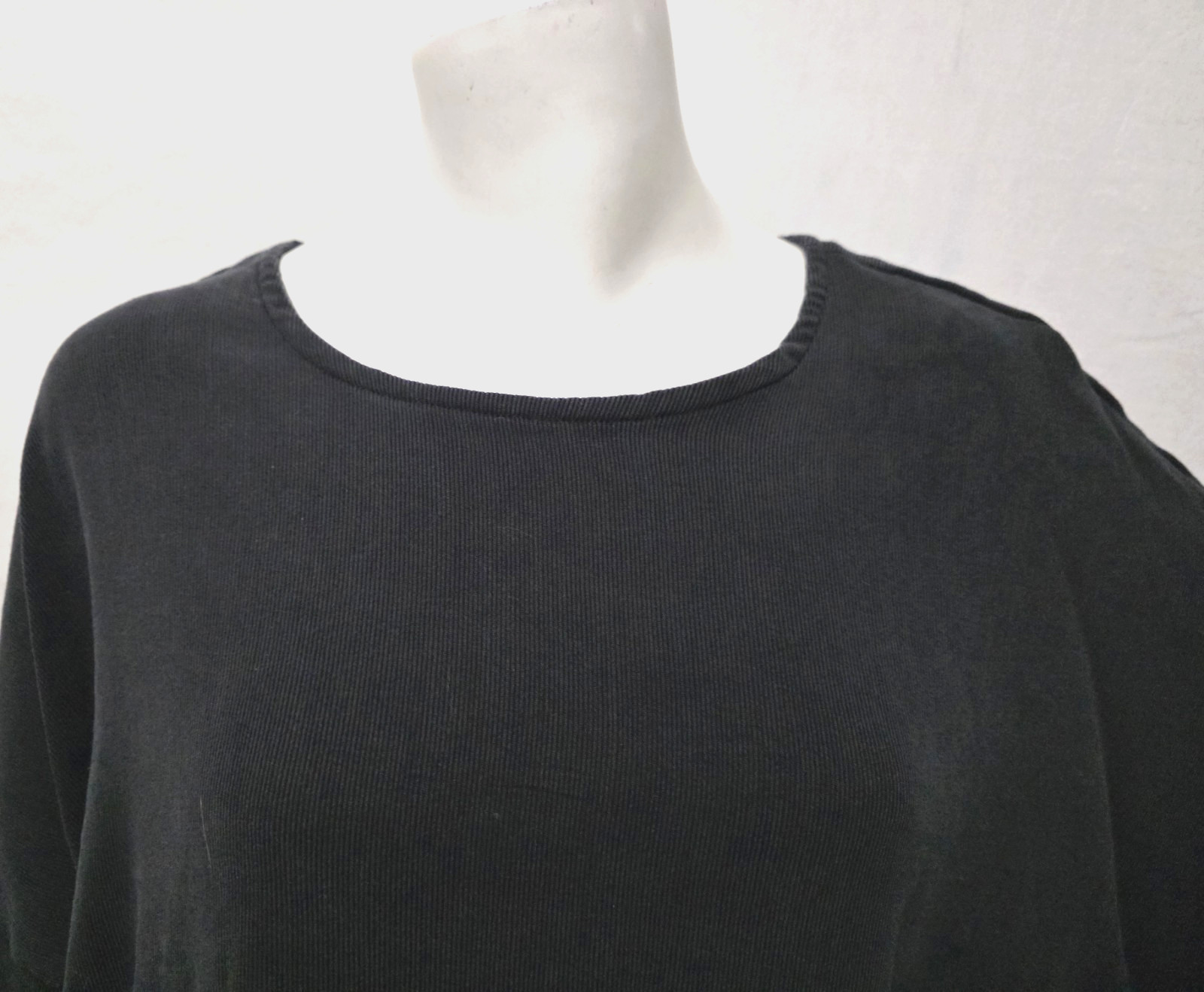 SU-ZEN OS Long Tunic Top Black Keyhole Back Whimsigoth Witchy Lagenlook ’90s