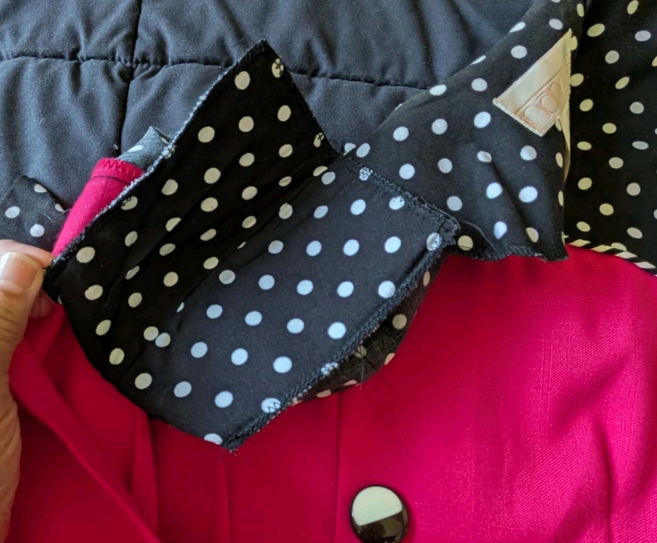 80s Vintage Nancy G Pink Polka Dot Dress Button Front