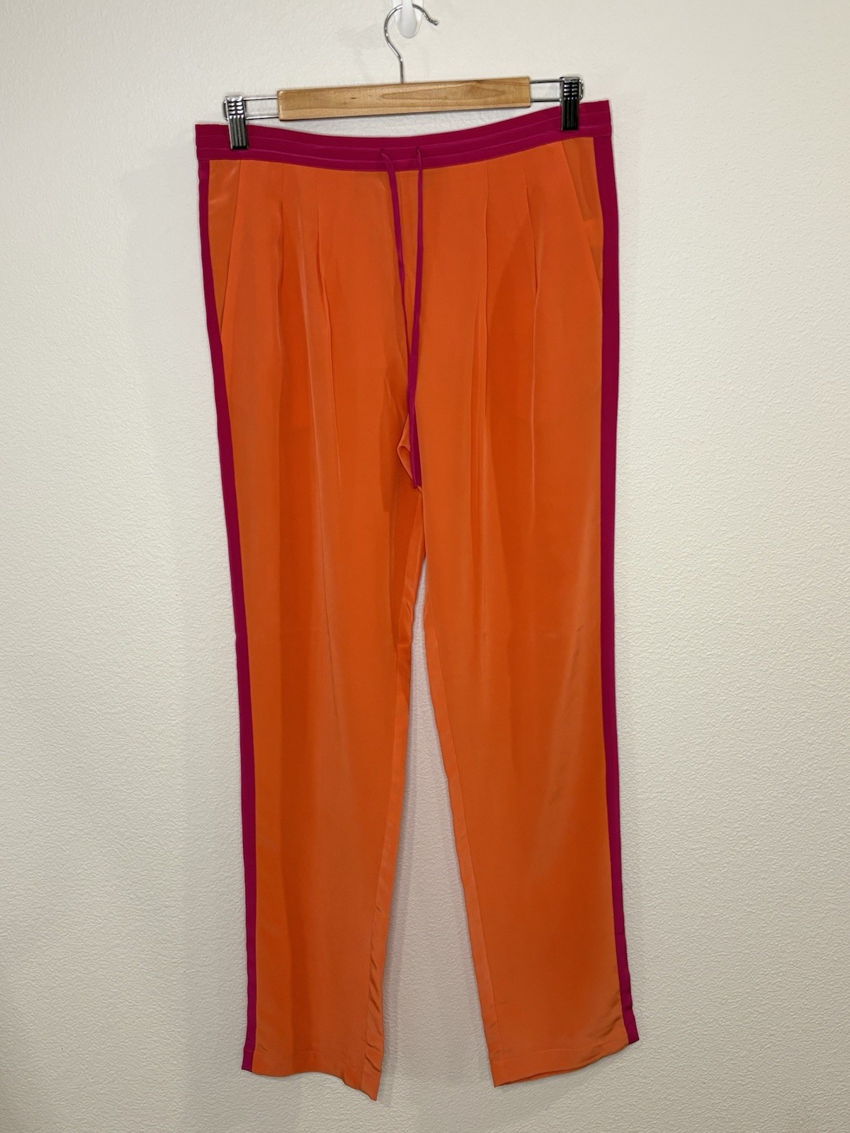 100% Silk Twelfth Street By Cynthia Vincent Orange & Pink Pants Size S