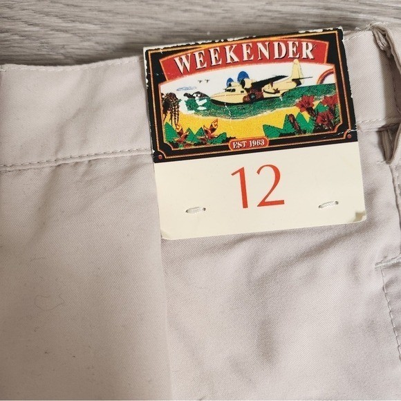 Vintage Weekender Traveler Microfiber Pleated Shorts Size 12 Tan Khaki Cuffed