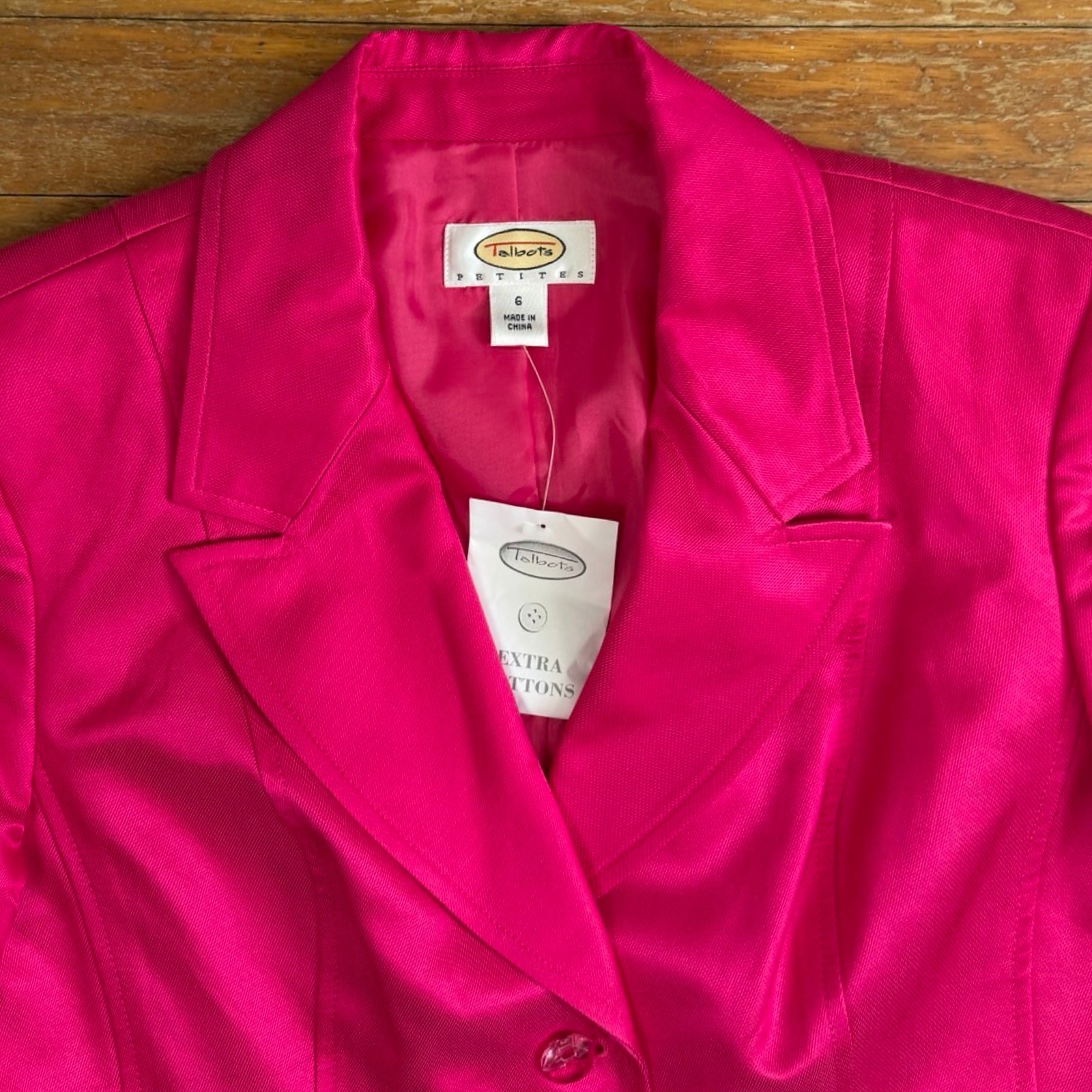 Vintage Bright Pink Blazer Womens Size Small Cotton/Silk Sport Coat Suit Jacket