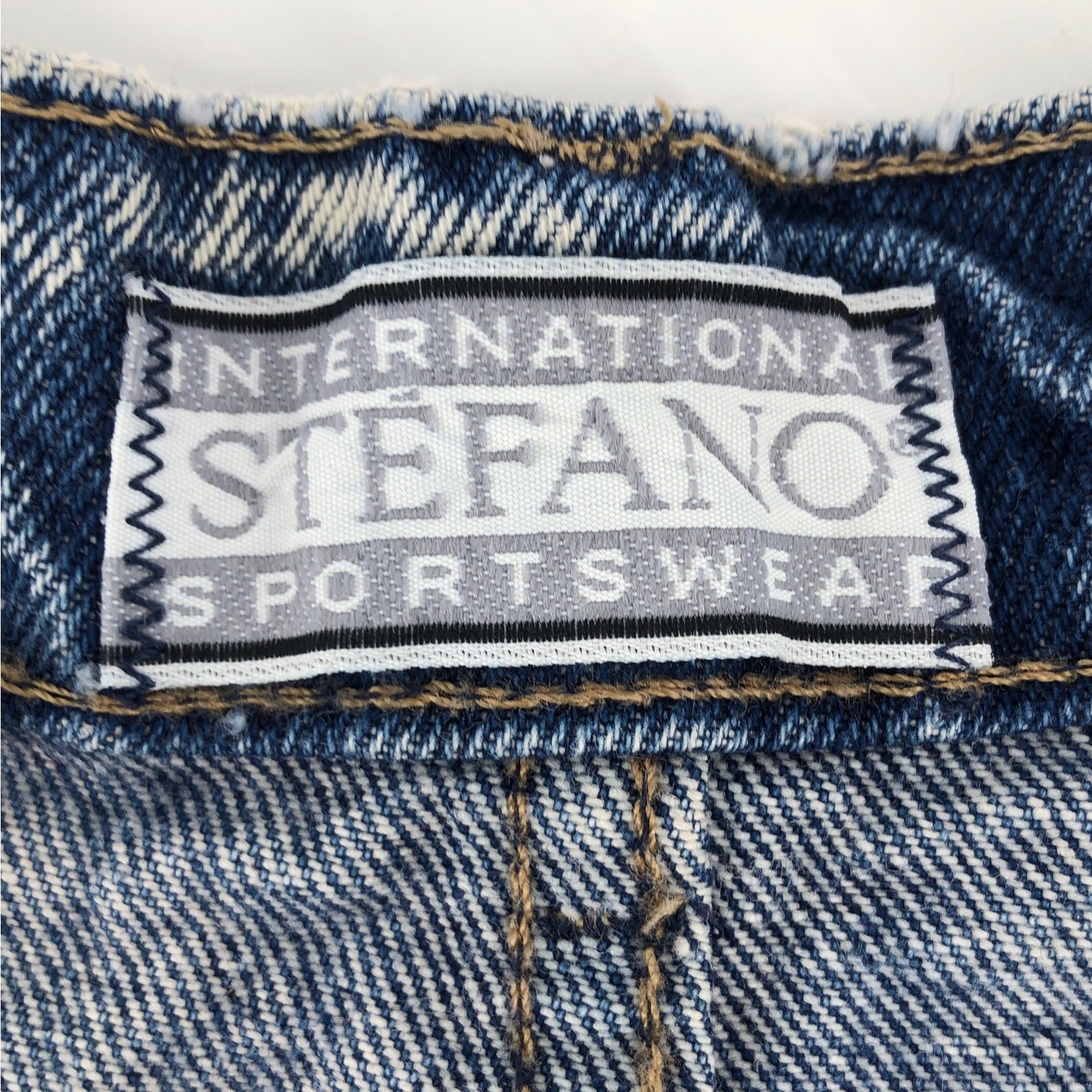 80s acid washed denim jean skirt Stefano International Sportswear 1980s vintage
