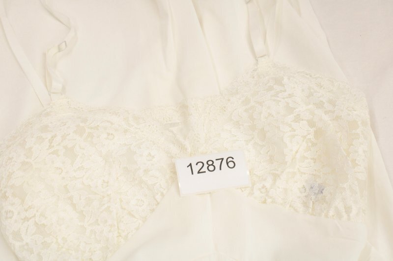 Vintage New M’lle Smart Full Slip size 32 34 White Nylon Flounce Lace Trim NWT