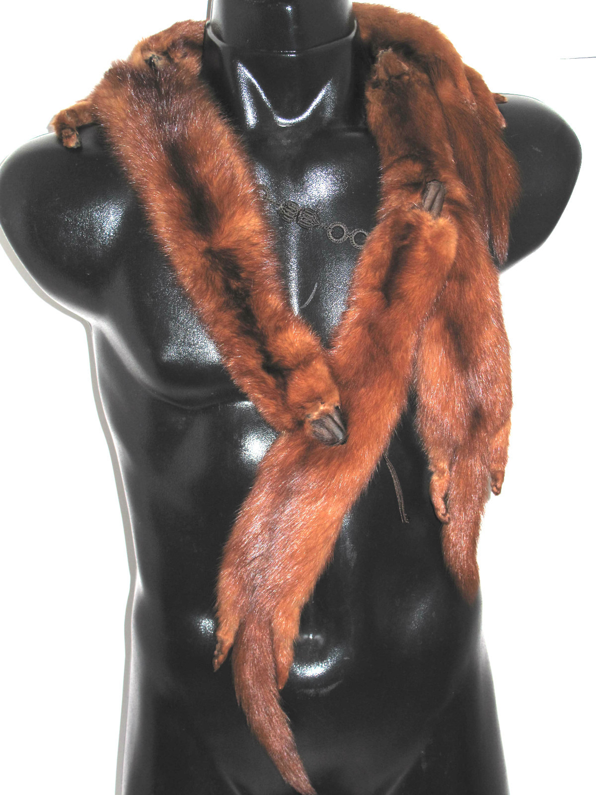 Vintage 5 Pelt Mink Real Fur Stole Scarf Shaw Wrap 48 inches long FURS by Carin