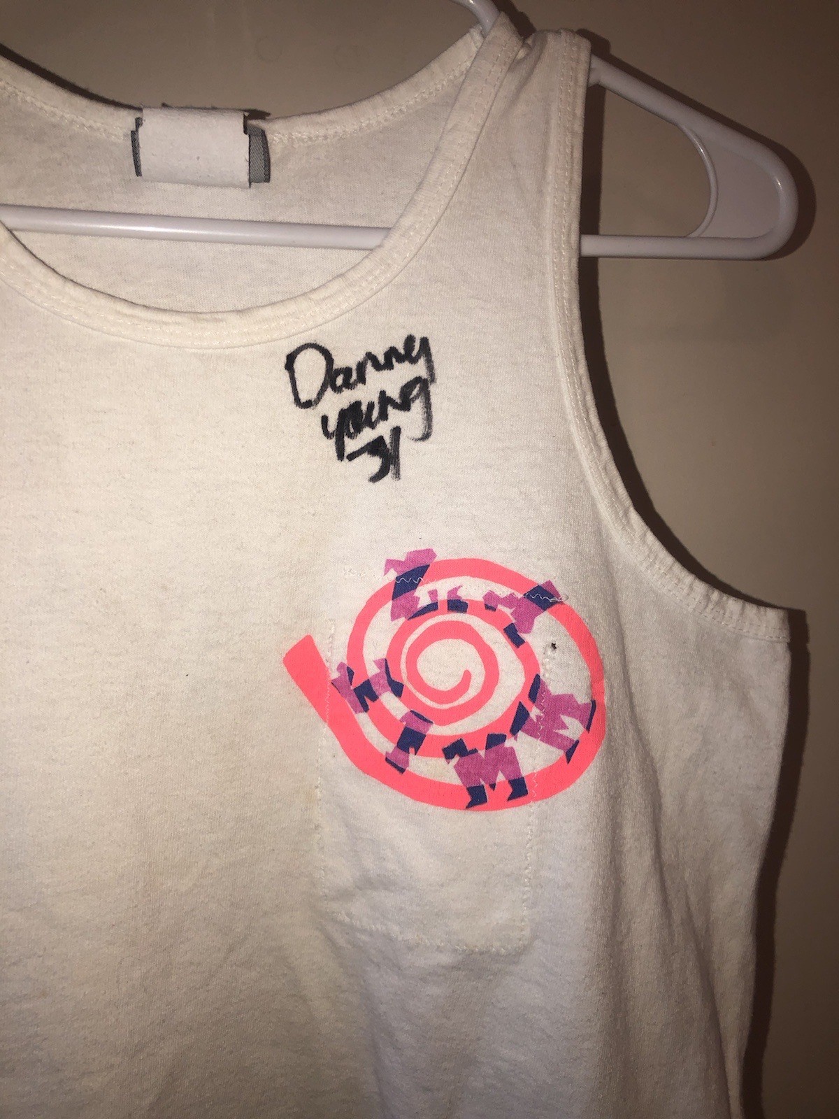 VTG 1990 Jimmy Z Tank Top Shirt Surf Skate Signed Wagon Woody Stash Pocket Sz L