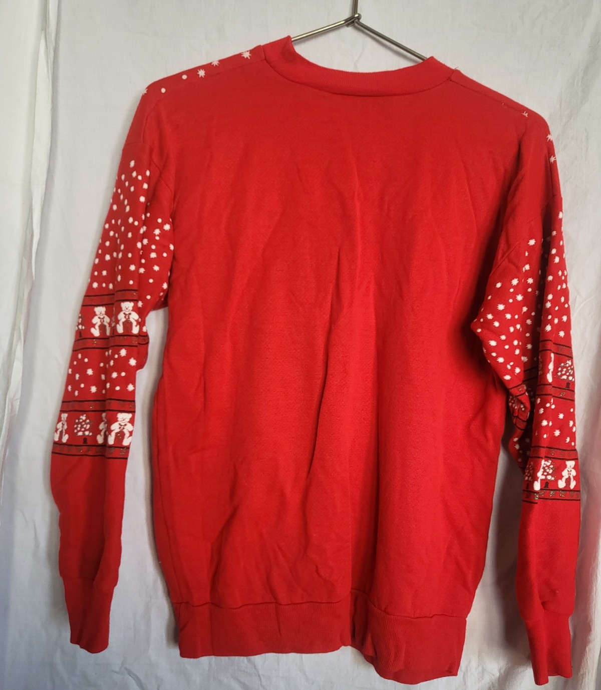 vintage sky lite 80s red teddy bear christmas crewneck sweater M