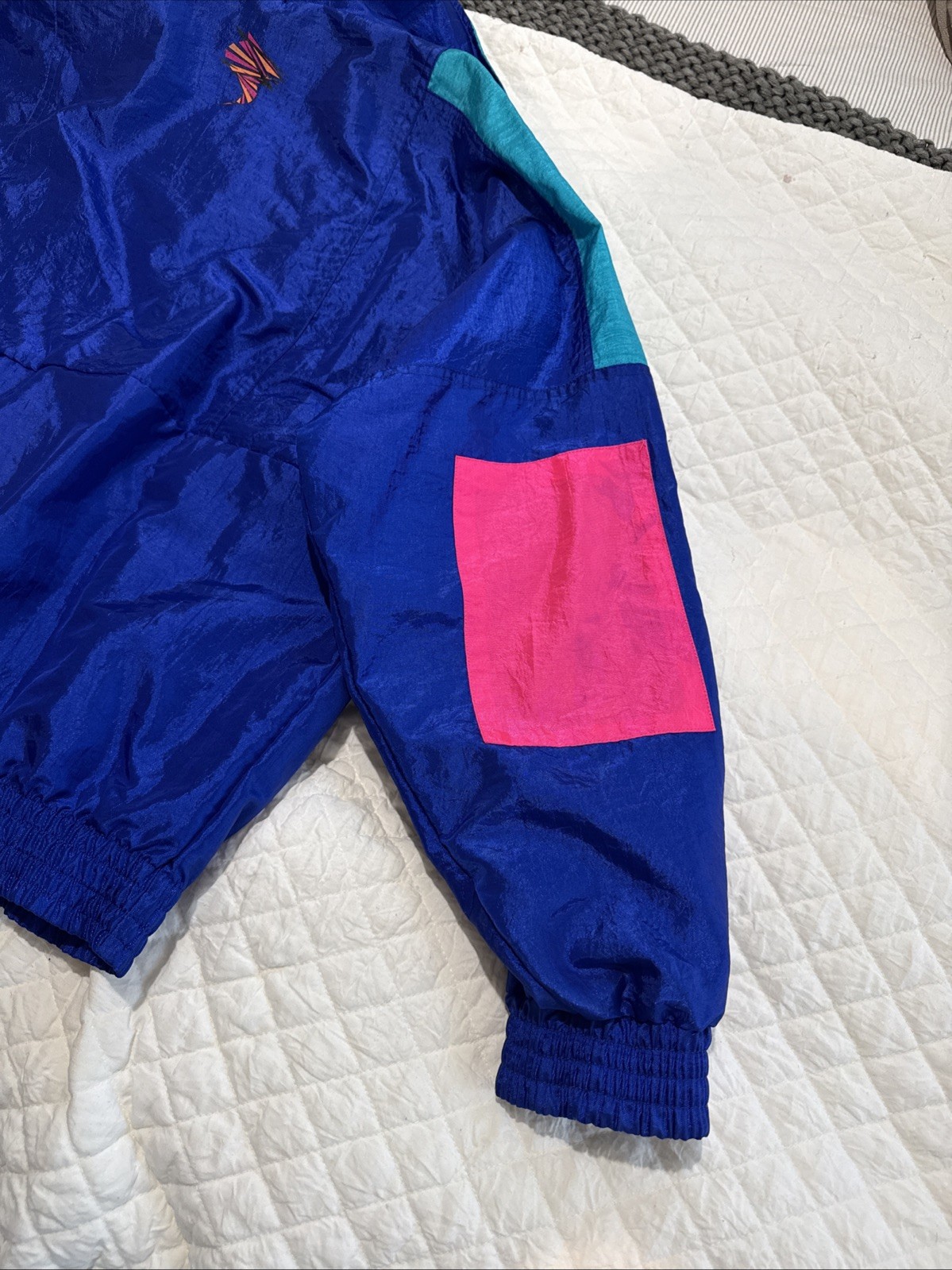 VTG Colorblock Windbreaker Pullover Medium SUNBUSTER Jacket Nylon Retro 1980s