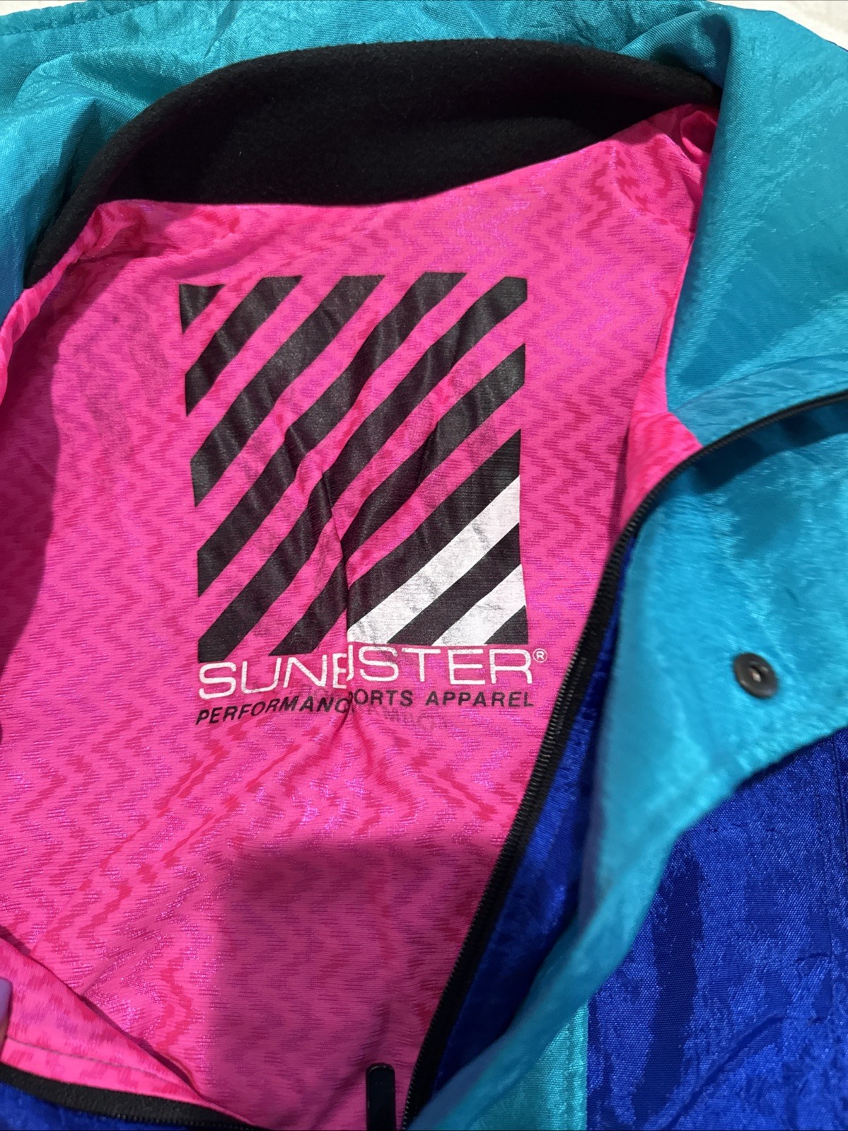 VTG Colorblock Windbreaker Pullover Medium SUNBUSTER Jacket Nylon Retro 1980s