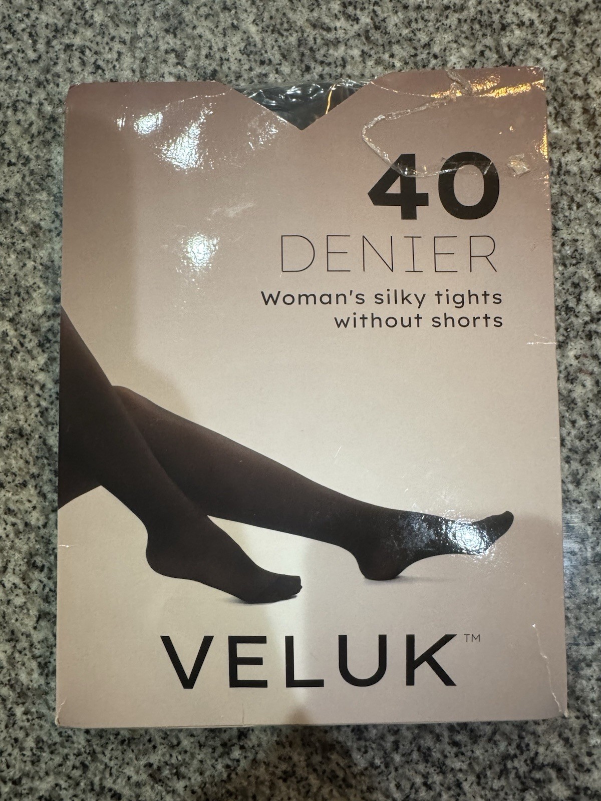 VELUK 40 DENIER SHEER PANTYHOSE TIGHTS SIZE 3M / BLACK