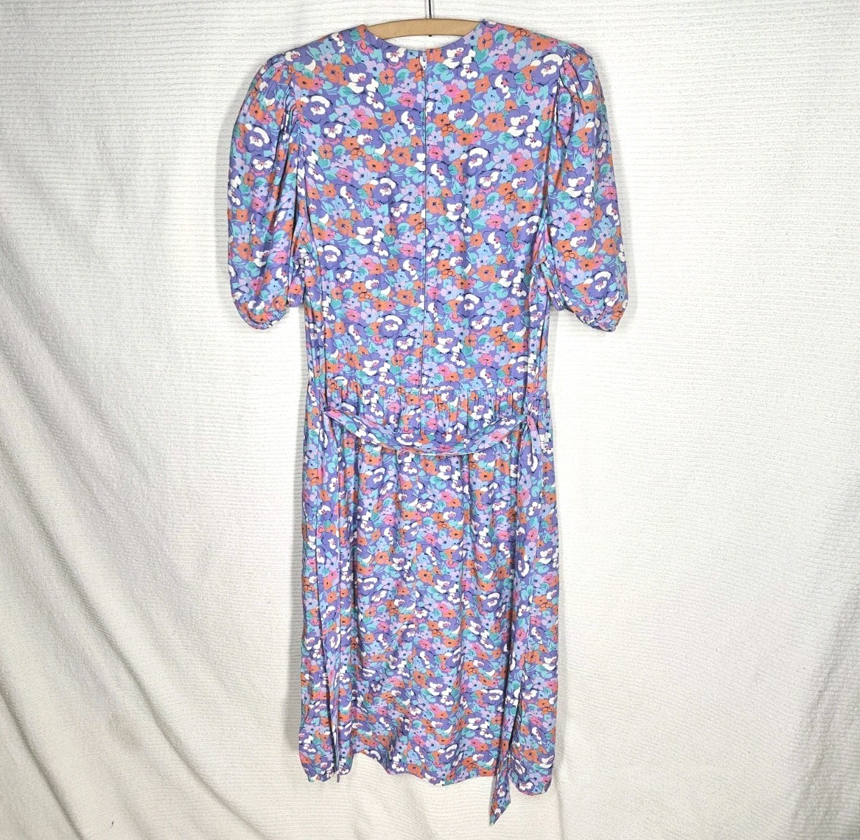 Vintage 1990s Pastel Dress wBelt Belle France Rayon 12 Large Jane Schaffhausen