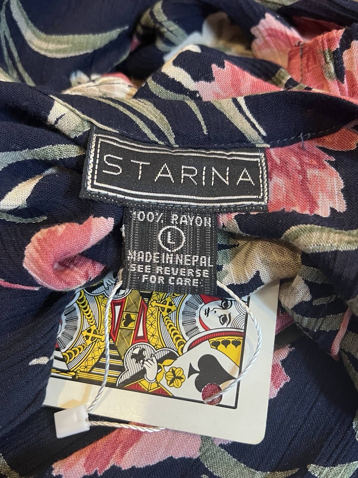Vintage 80s Starina Navy and Pink Floral Maxi Godet Dress