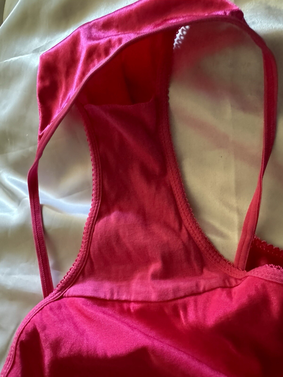 VTG Smart & Sexy SECOND SKIN SATIN STRING BIKINI PANTY Sz 8 XL Hot Pink