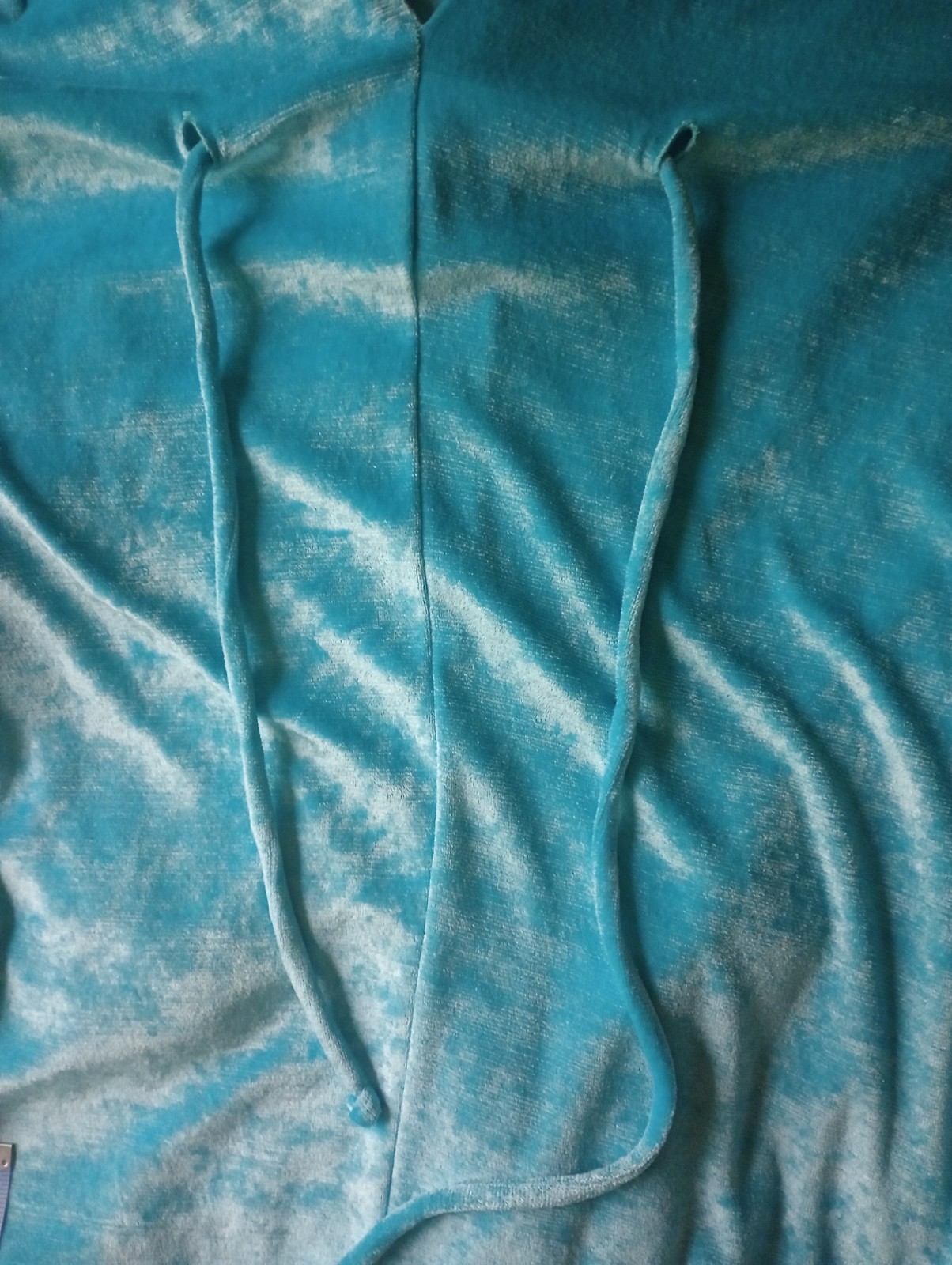 Vintage Niki-Lu Turquoise Velour Nightgown Size M Made In USA