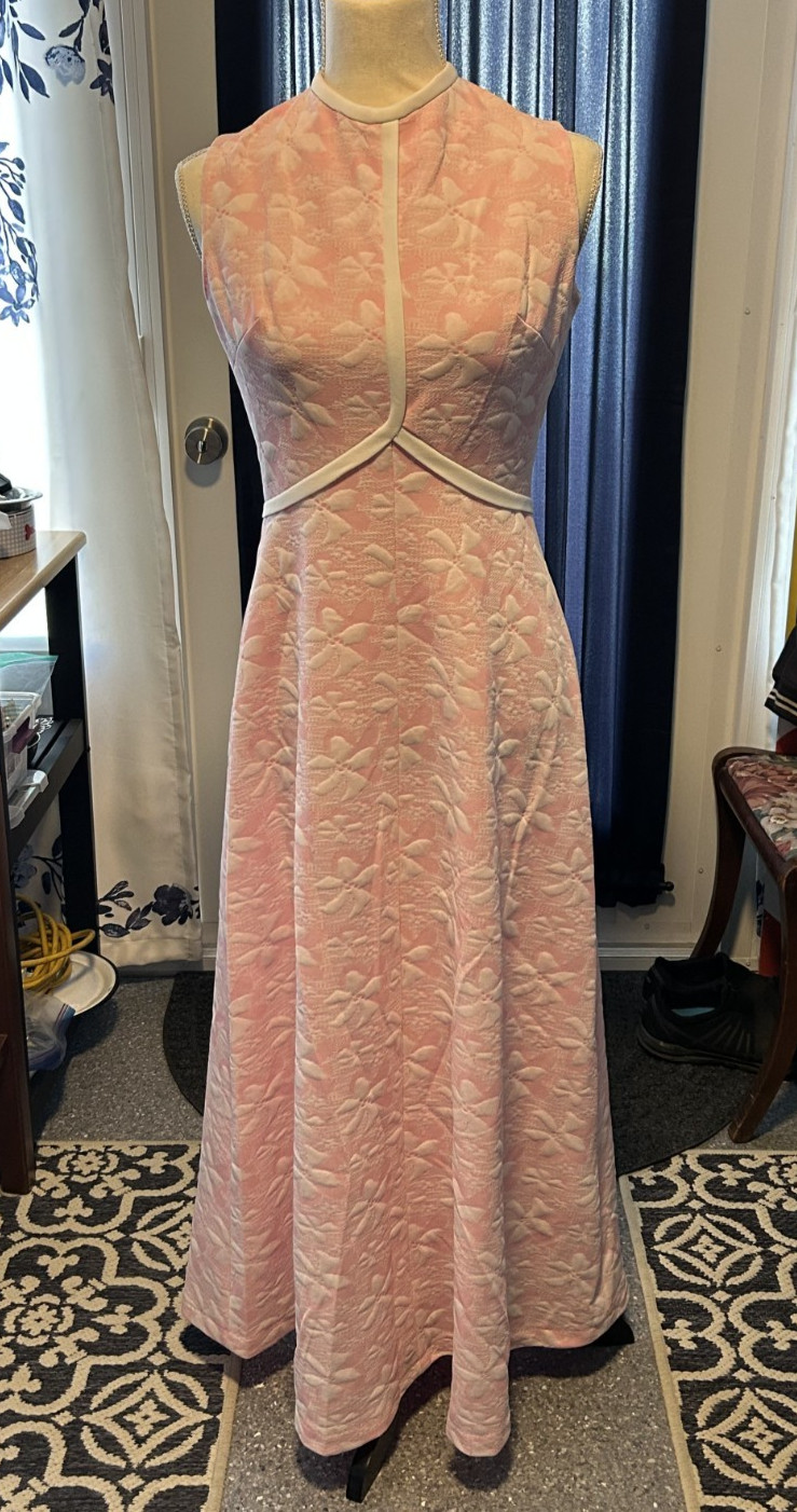 Vintage Pink floral floor length dress