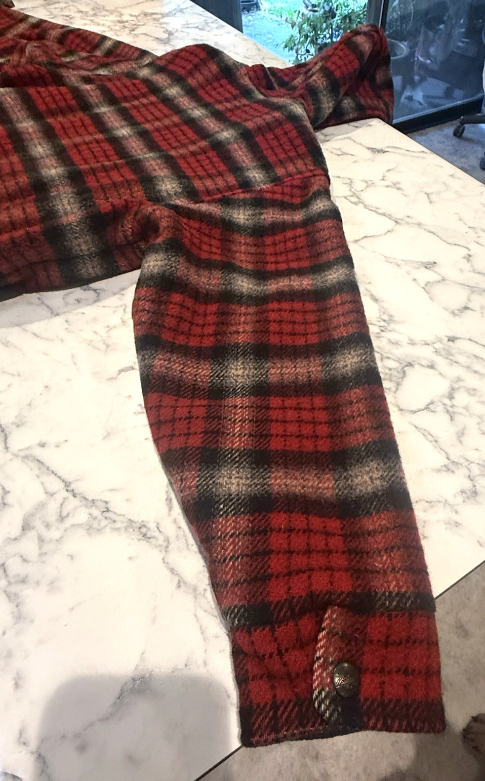 Vintage Woolrich Red Plaid Coat 44 Chest Chore Work Casual Jacket Womens M Men S