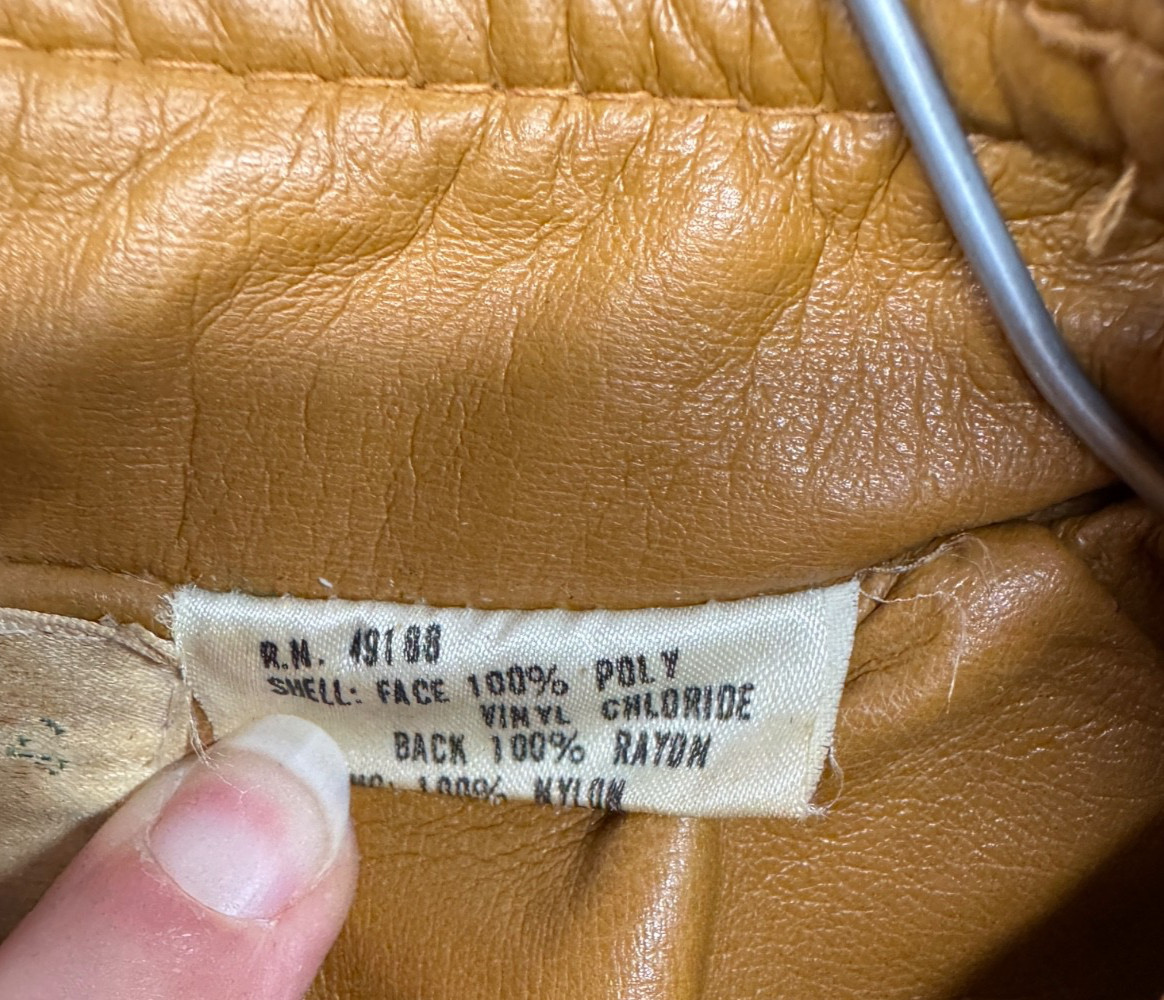 VTG Montgomery Ward Jacket Women S Brown Vinyl Snap Embroidered Flowers Pleather