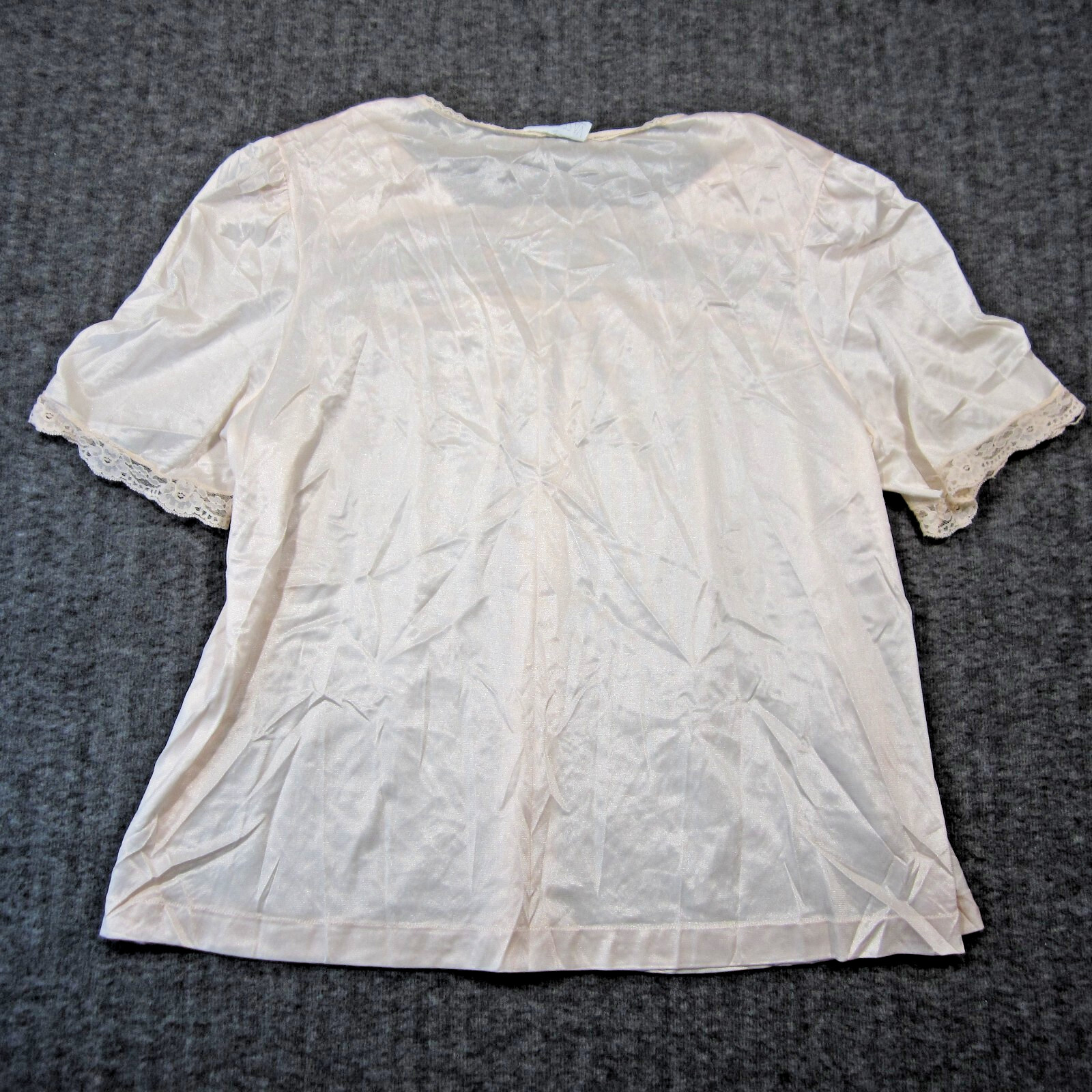 Vtg Vassarette Sleep Top 2XL Pink Floral Grandma Modest Cottagecore Sweet Silky