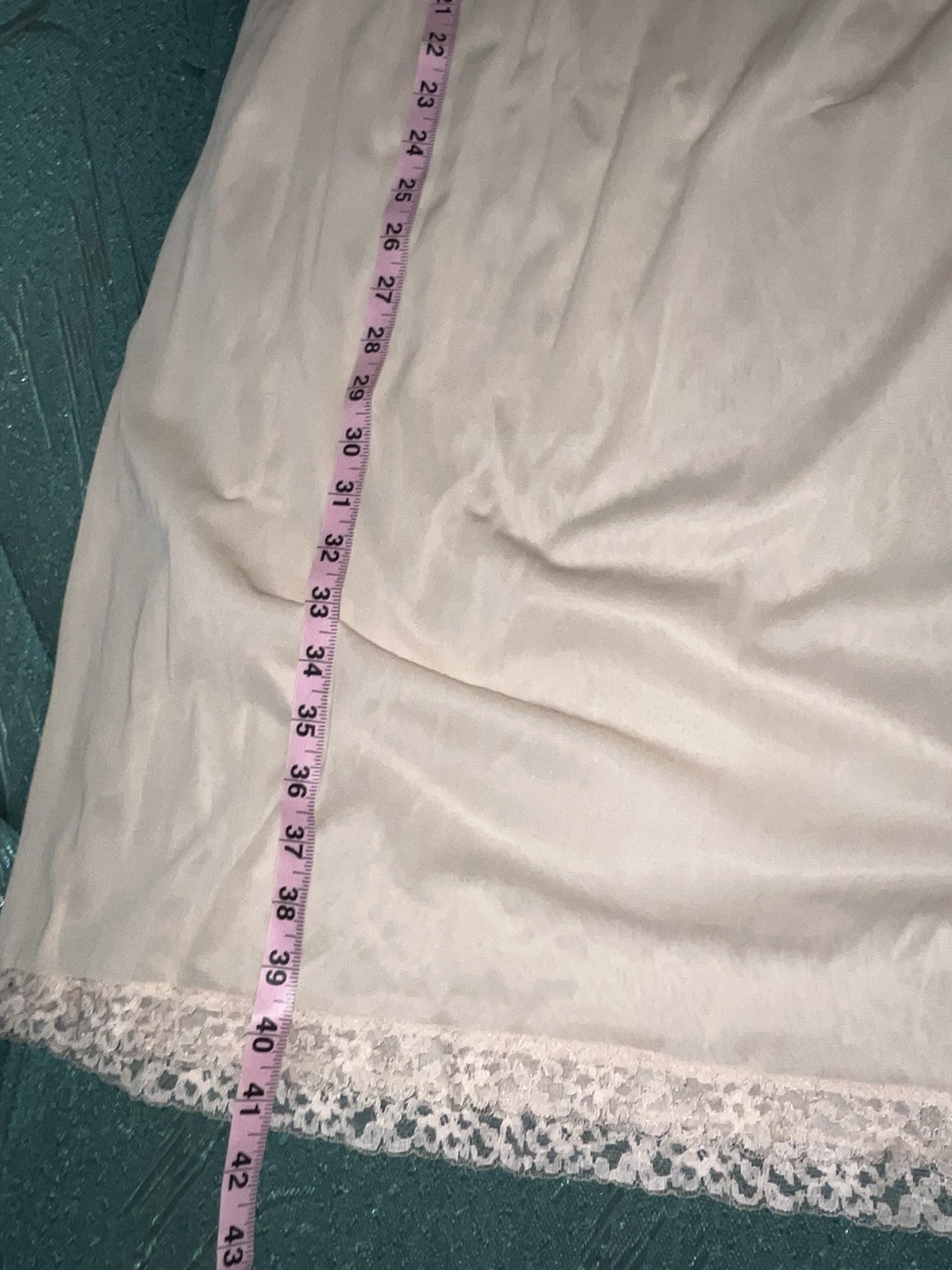 Vtg Countess Layne Peach Pink Nightgown 36 Bridal Chiffon Lace Blush Full Slip