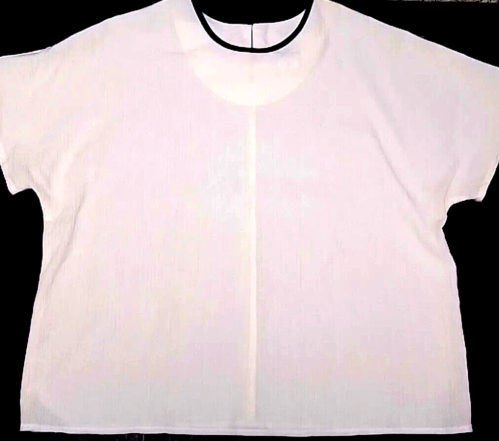 Vintage Robbie Sport Blouse Light Summer Top Off White Short Sleeve Size 20 USA