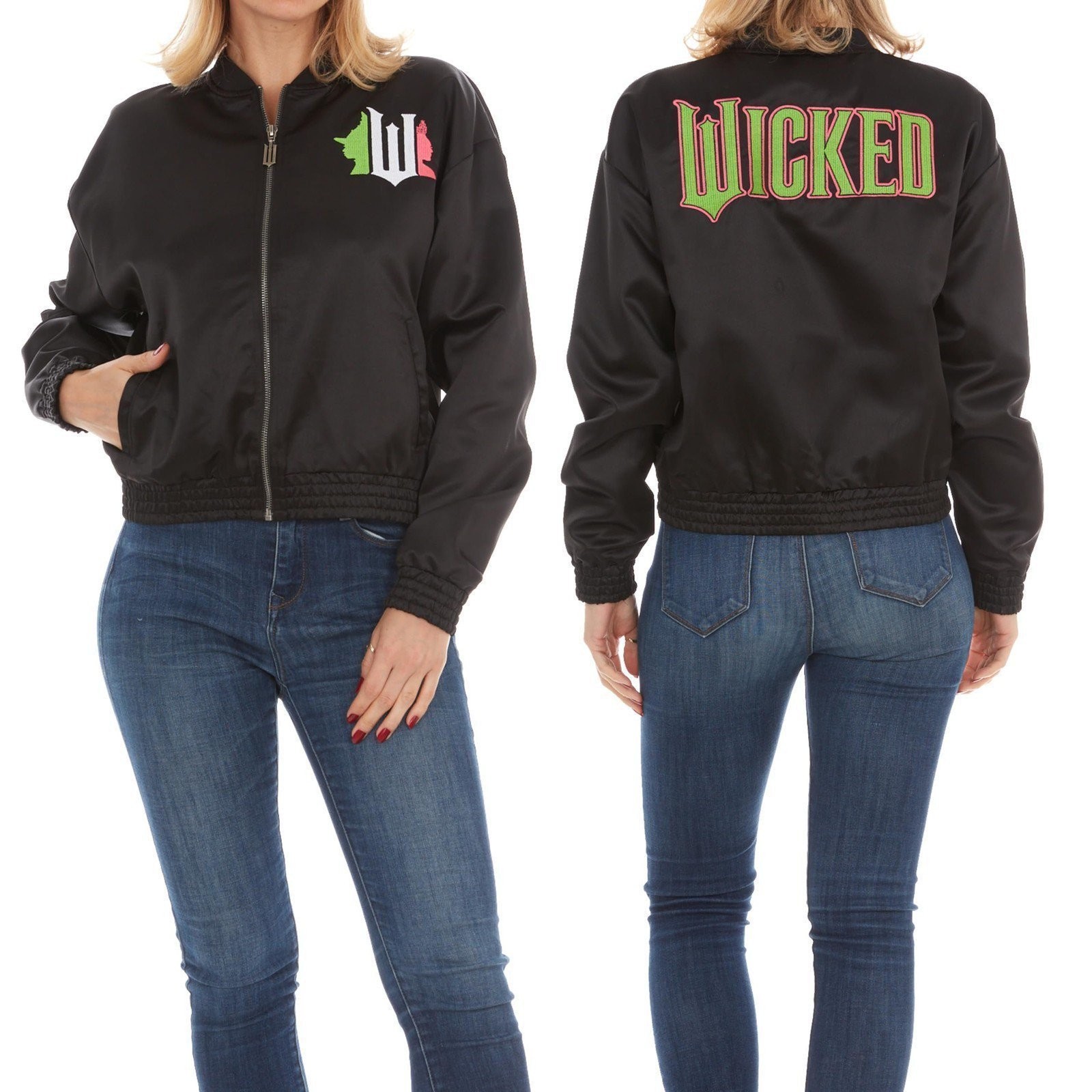 Wicked womens Wicked Women’s, Ladies & Juniors Satin Bomber Jacket