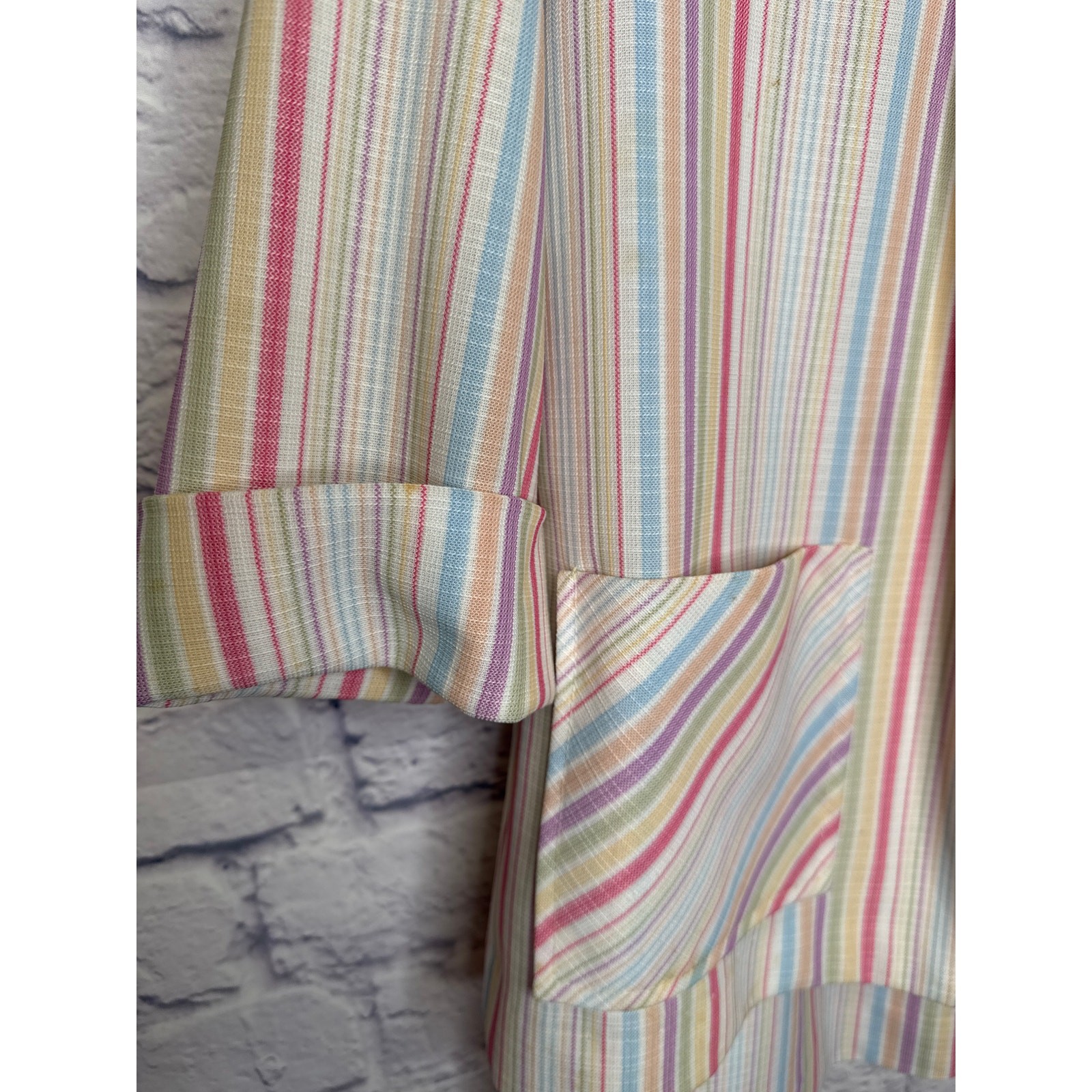 Ko Ko Knits Vintage Women’s 2 Piece Multicolor Striped Skirt Suit Size 8