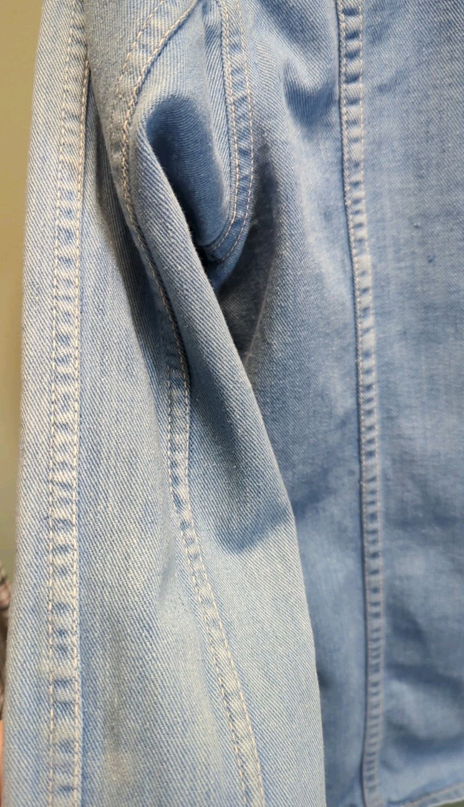 VTG 70s SEARS ROEBECK 'Put On Shop’ Denim Women’s Western Shirt Sz.16/33″ Snaps