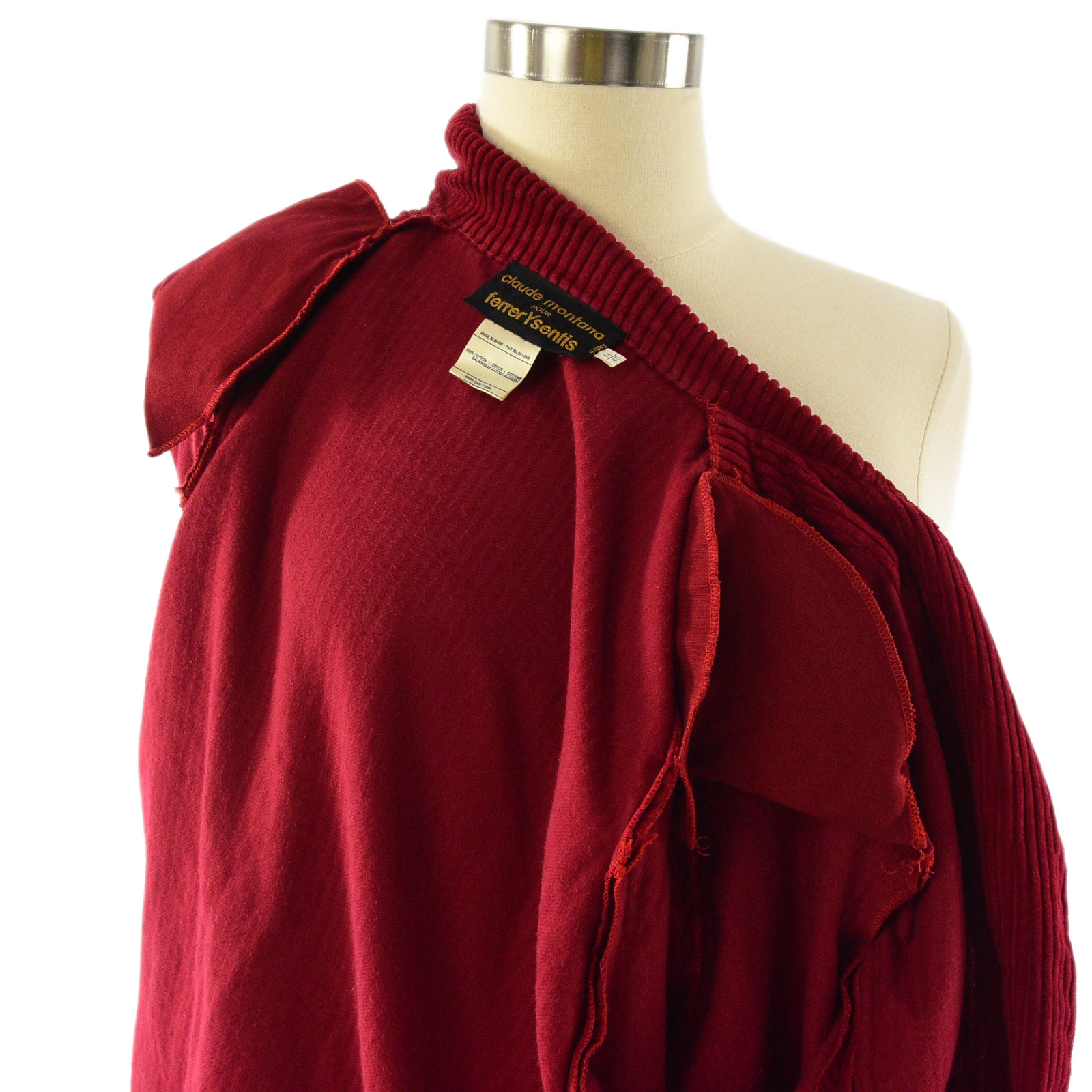 Claude Montana Pour Ferrer Ysentis Womens M Red Corduroy Wrap Front Jacket