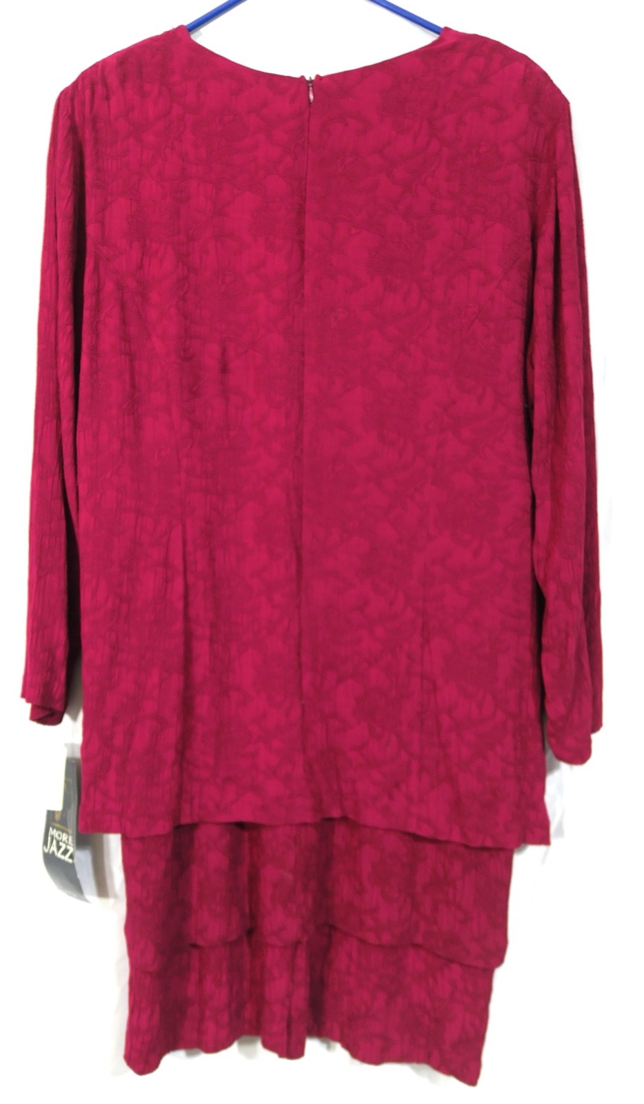Vintage NOS Nwt Chorus Line More Jazz Red Maroon Layered Tiered Shift Dress 20