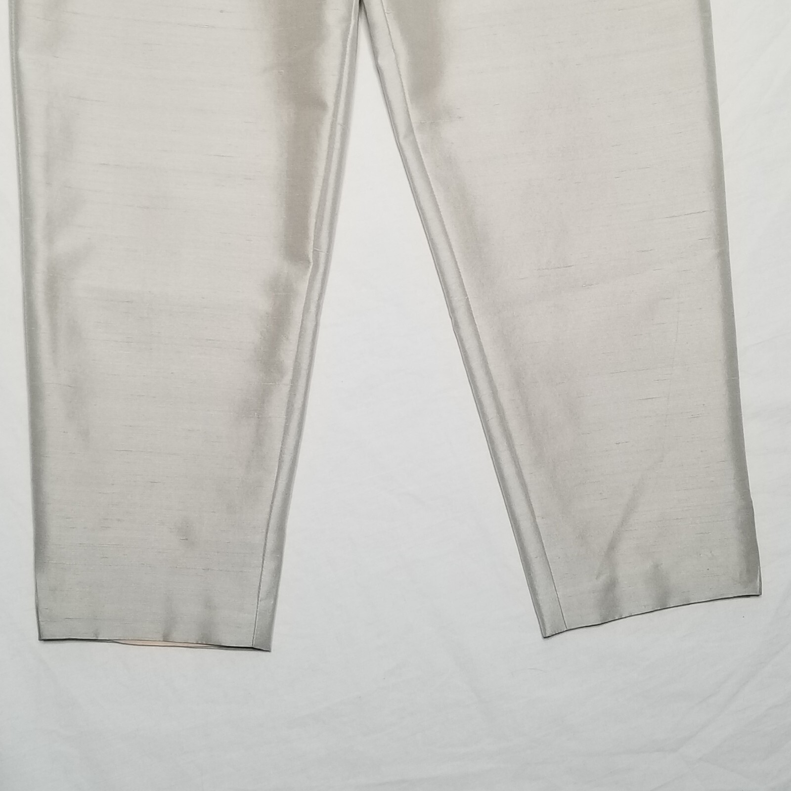 Vtg David Meister Silk Beaded Crop Top High Waist Pants Formal Sz 8 Taupe NWT