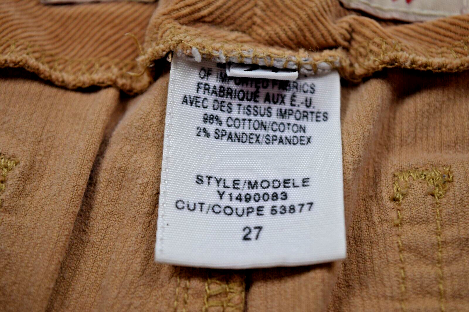 Vintage Guess Pants Corduroy Flare Leg Size S/M 90s Golden Beige Soft