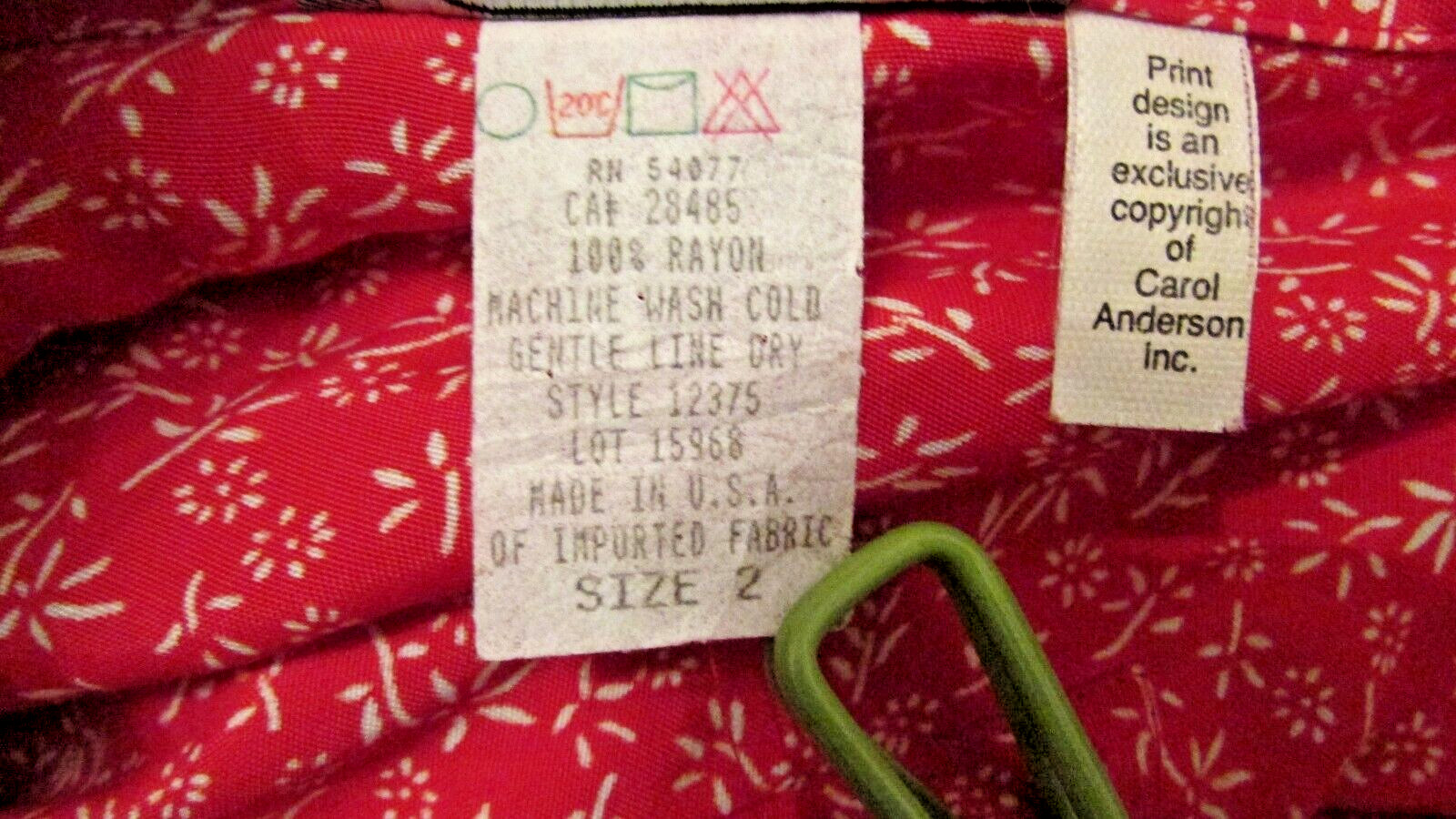 Carol Anderson Floral Rayon Belted Secretary Tea Garden Party Dress 2 USA made