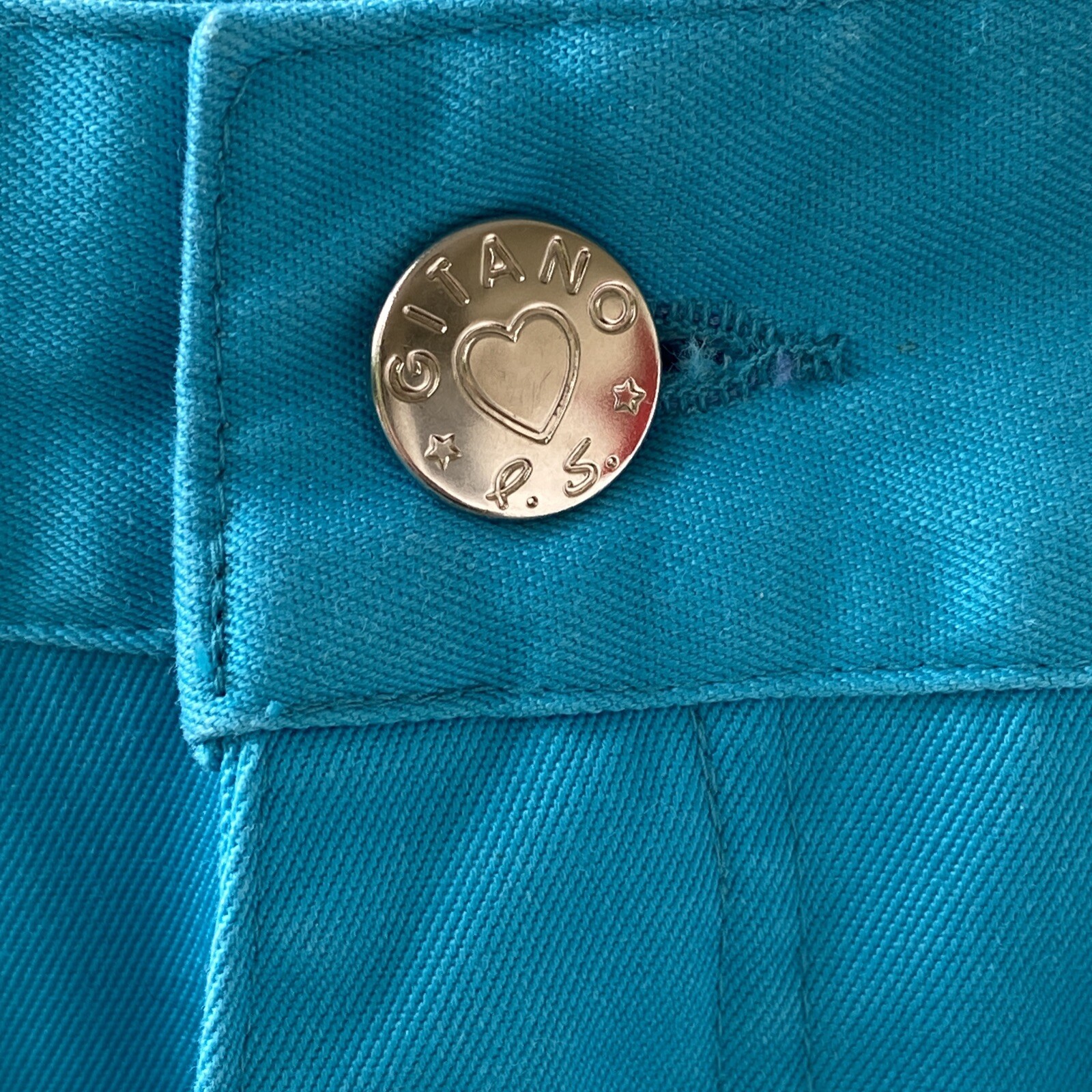 Vintage Women’s 80s Turquoise Pants Sz 32″ Short – Flat Front 1980s Gitano