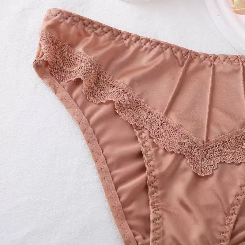 Womens Vintage Satin Thongs Lustrous Panties Silky G-string Underwear