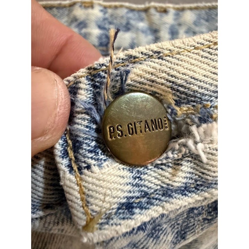 PS Gitano Vintage Acid Wash Jeans High Waist Tapered Leg Denim Retro 90s 30X28