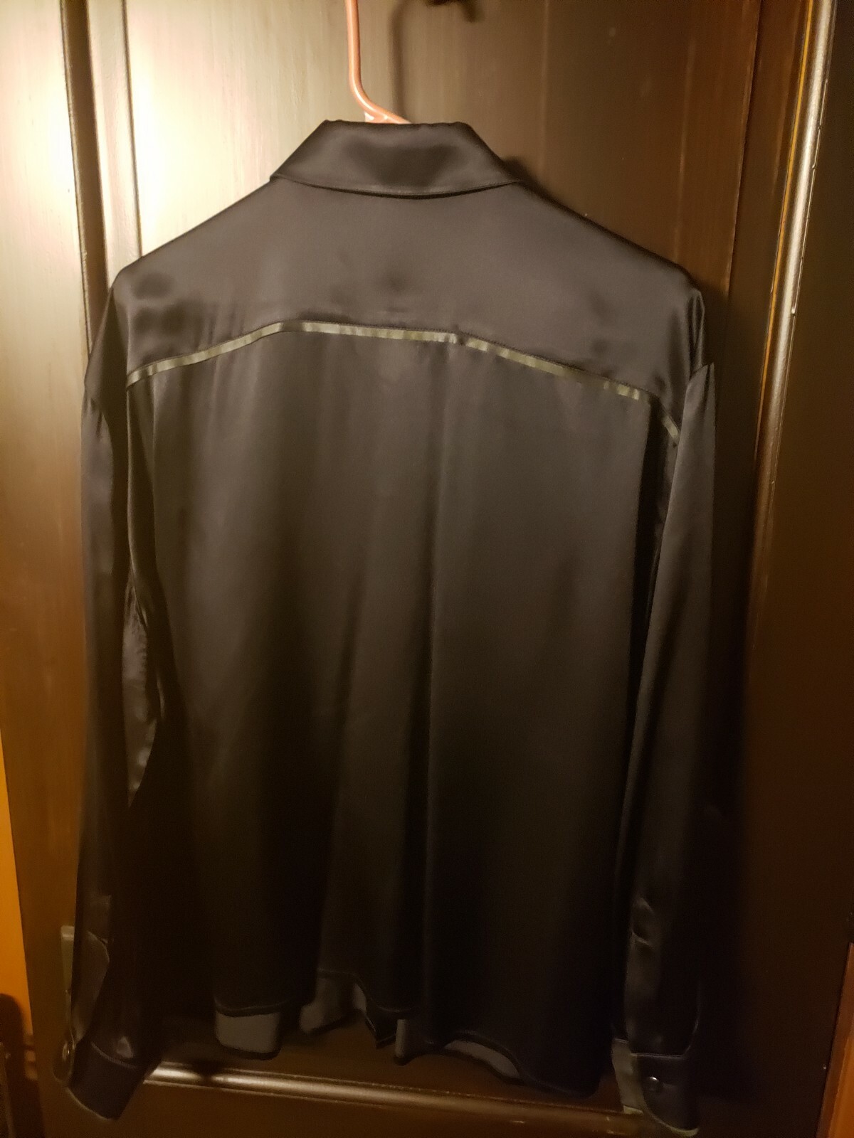 Vintage Escada 44 XL 12US Midnight Blue Silk Pajama Style Blouse