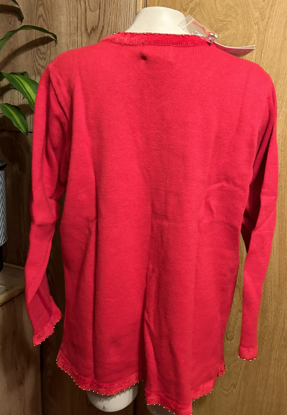 USA Flag Sequin Sweater Quacker Factory L Red New Tags Celebrate Patriotic Stars