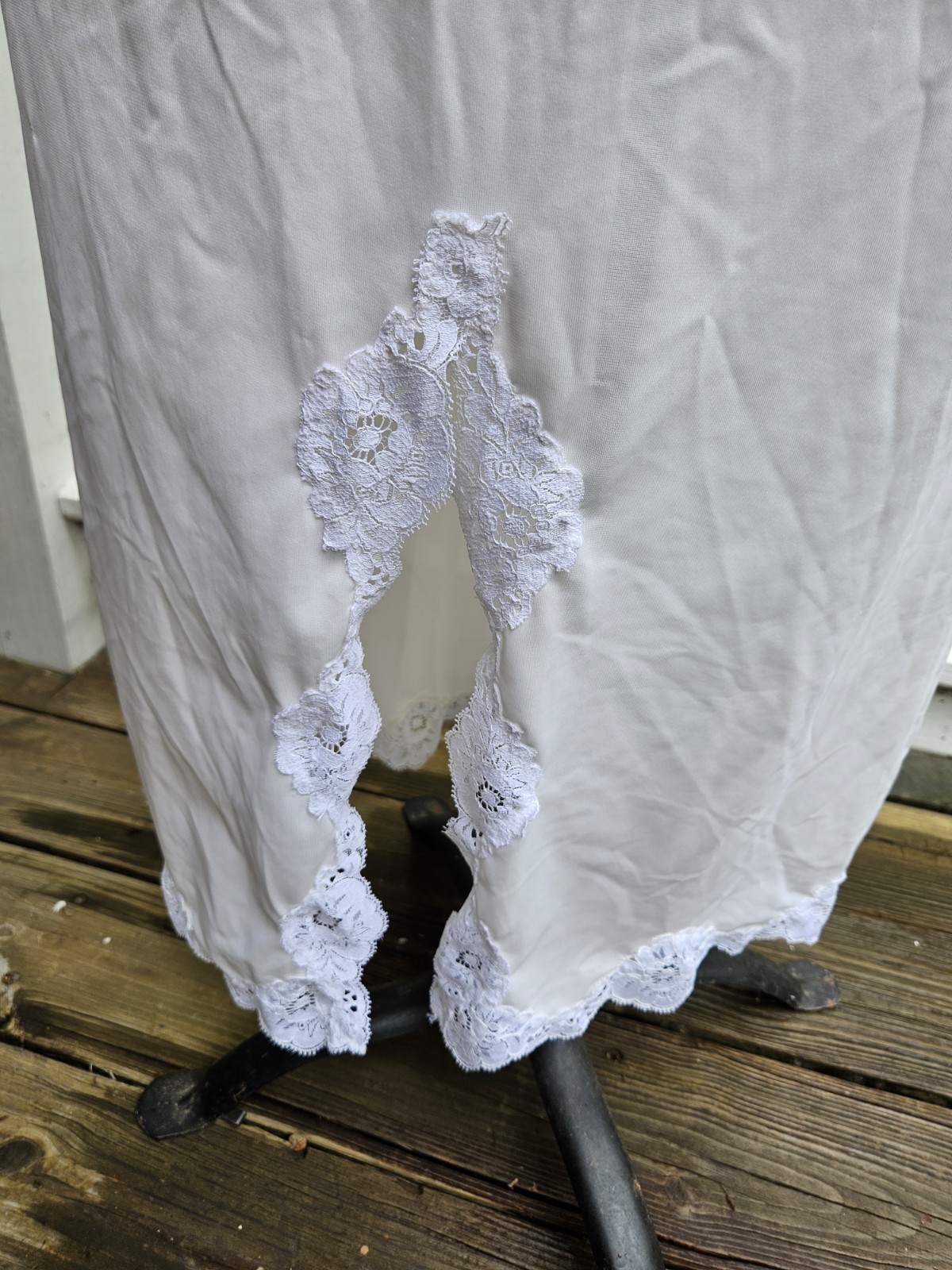 Vintage Greenco Maid Long Full-Length Half Slip Nylon-Tricot Ivory Large