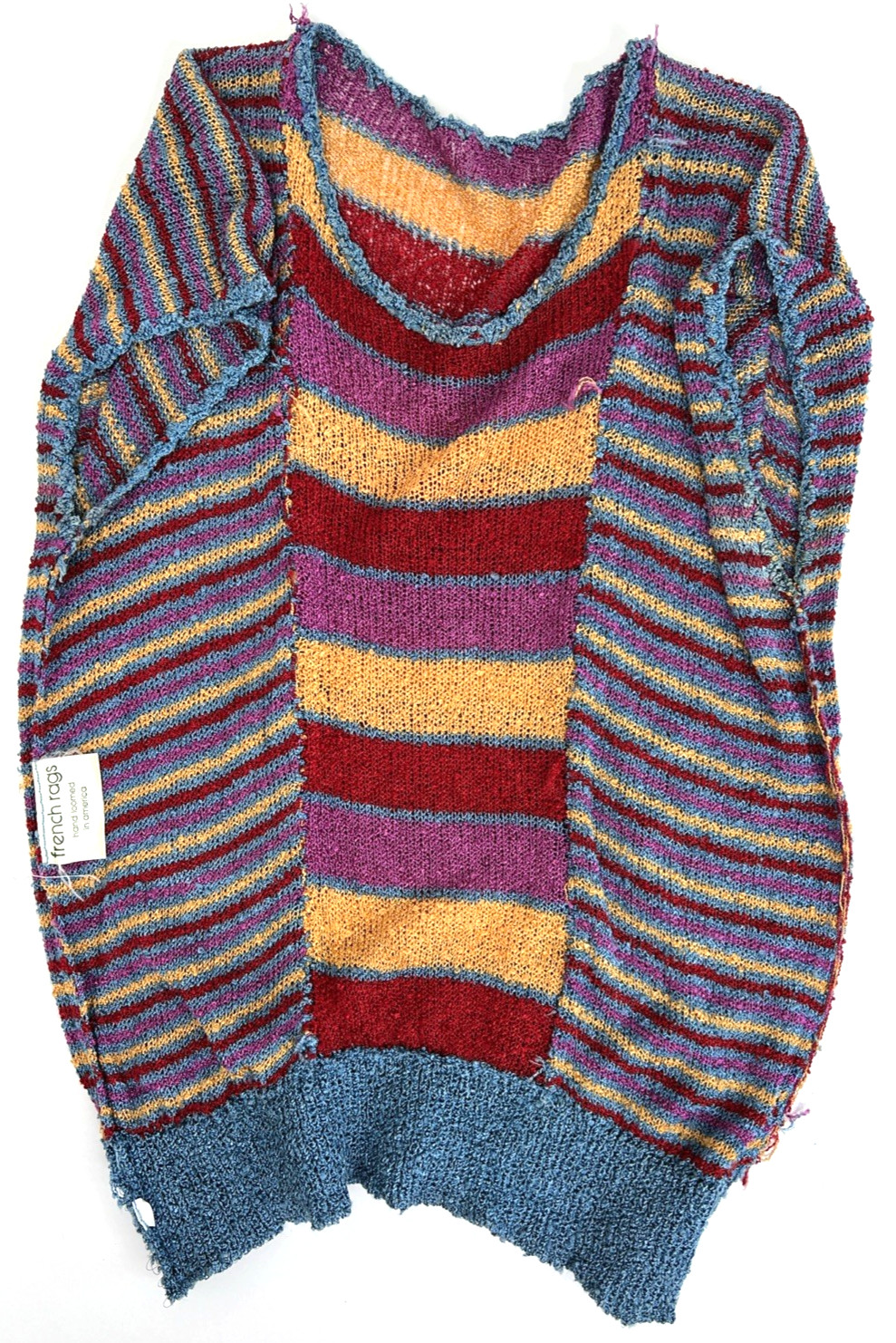 VTG French Rags Women’s Small Top Raw Silk & Rayon Hand Loomed Boho Made USA