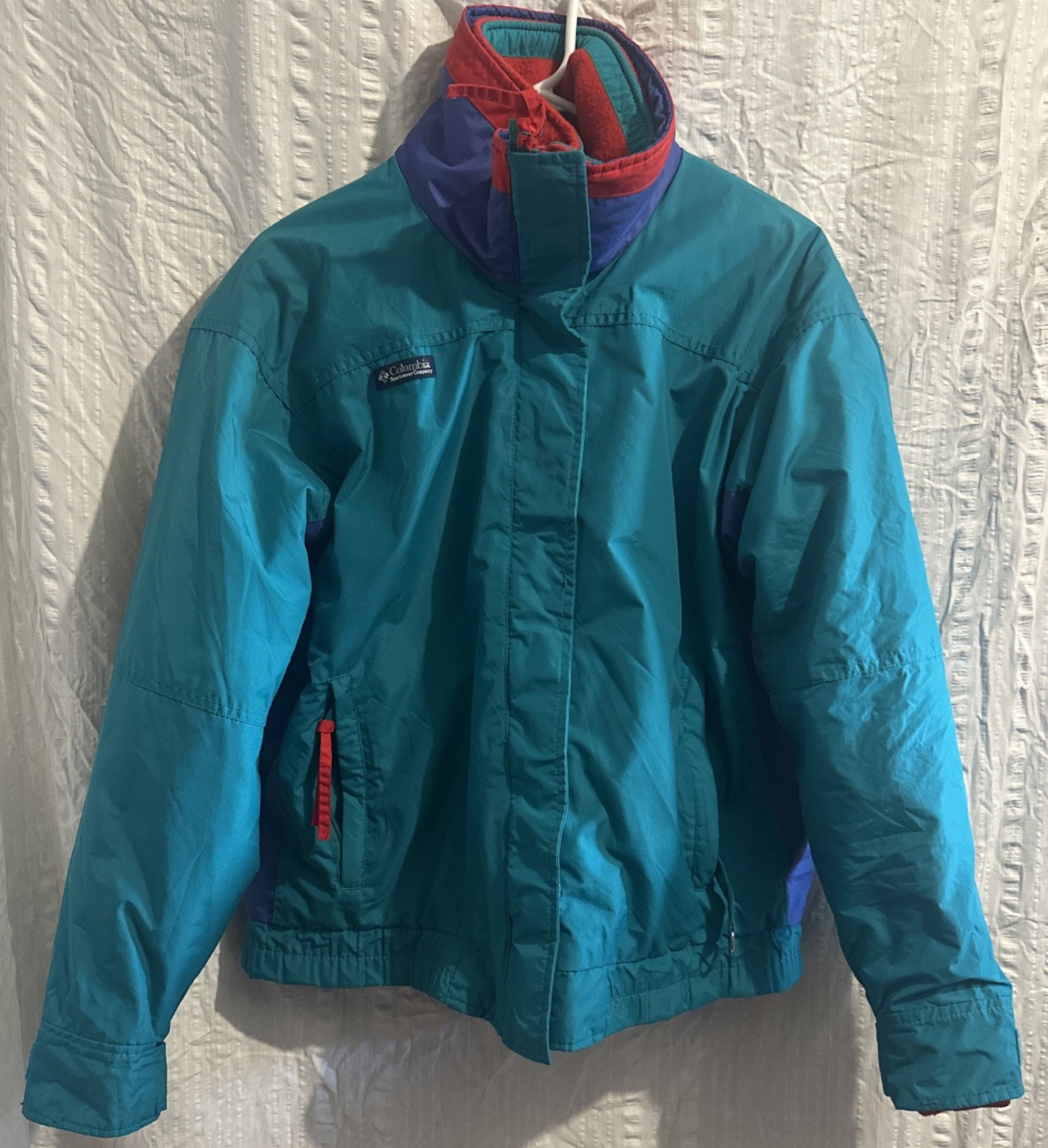 Vintage 90s Columbia Bugaboo Jacket Women’s Large Color Block Winter Coat