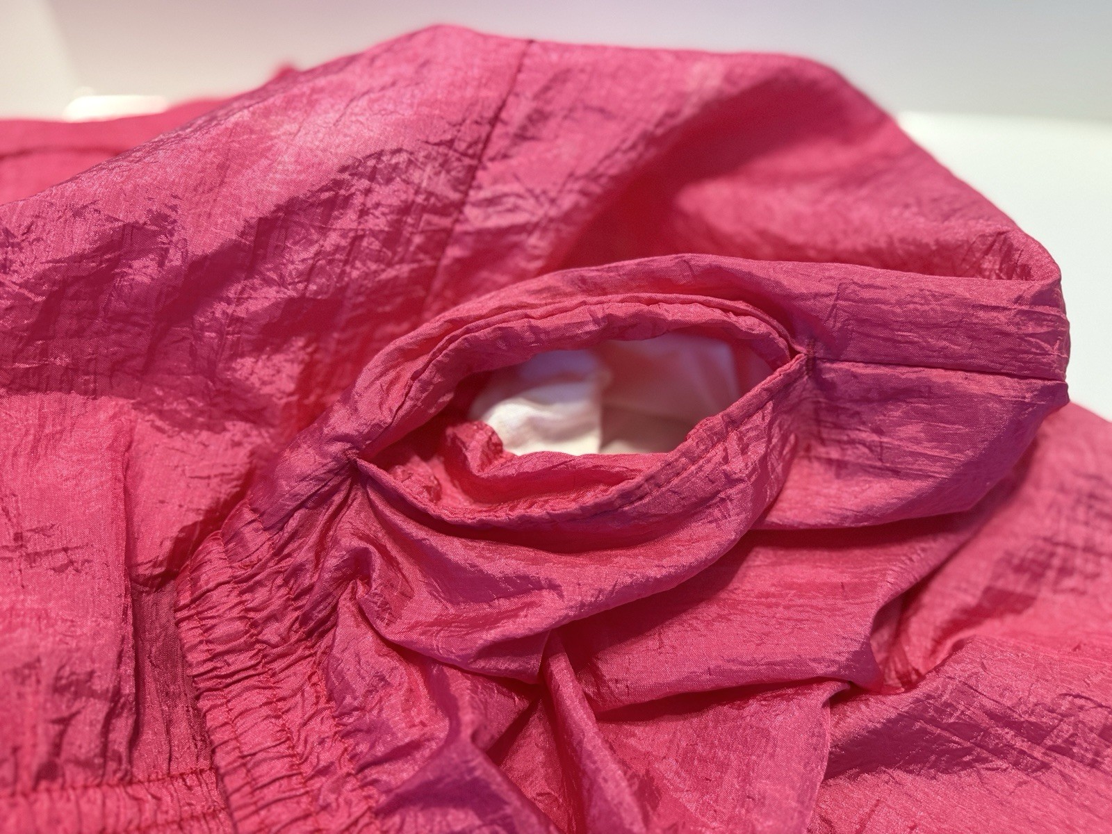 Pink Nylon Jogger Drawstring Pants Vintage 1980s Zipper At Ankles Size S/M