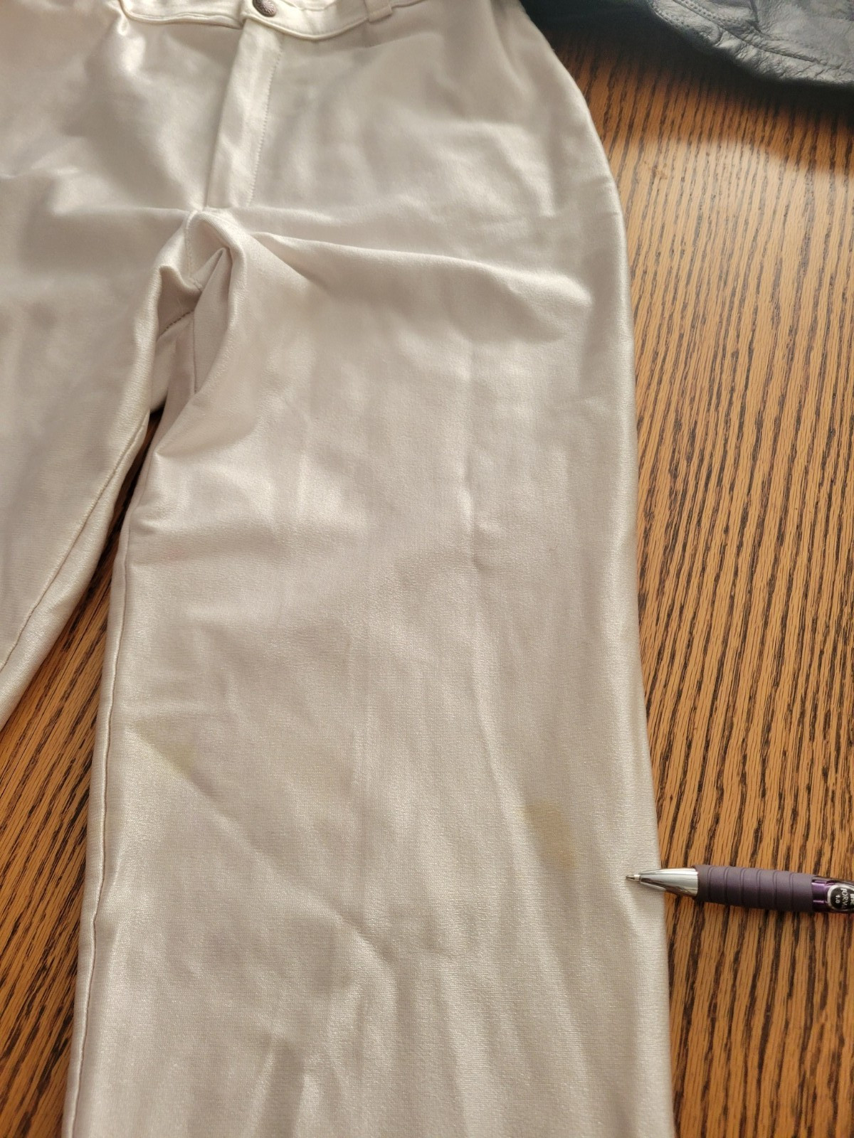 Vintage 1980s Glam Rock Shiny WHITE SPANDEX PANTS Unisex M Hair Metal Disco Punk