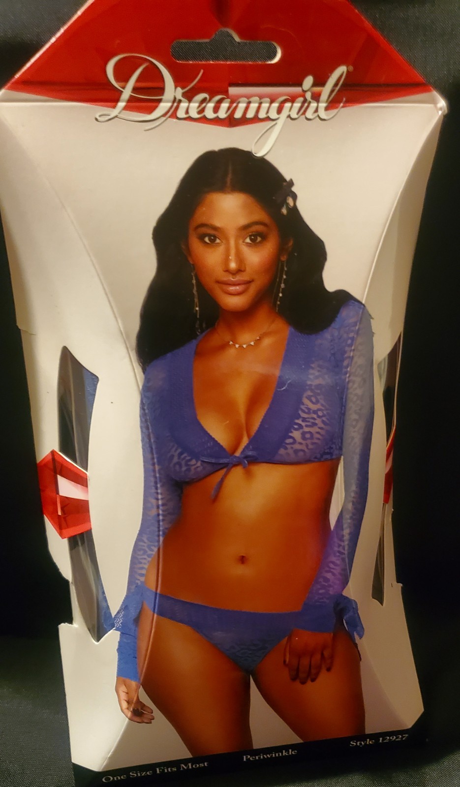 Dream Girl Nesh And Zigzag Elastic Lingerie Shrug And Panty Set.