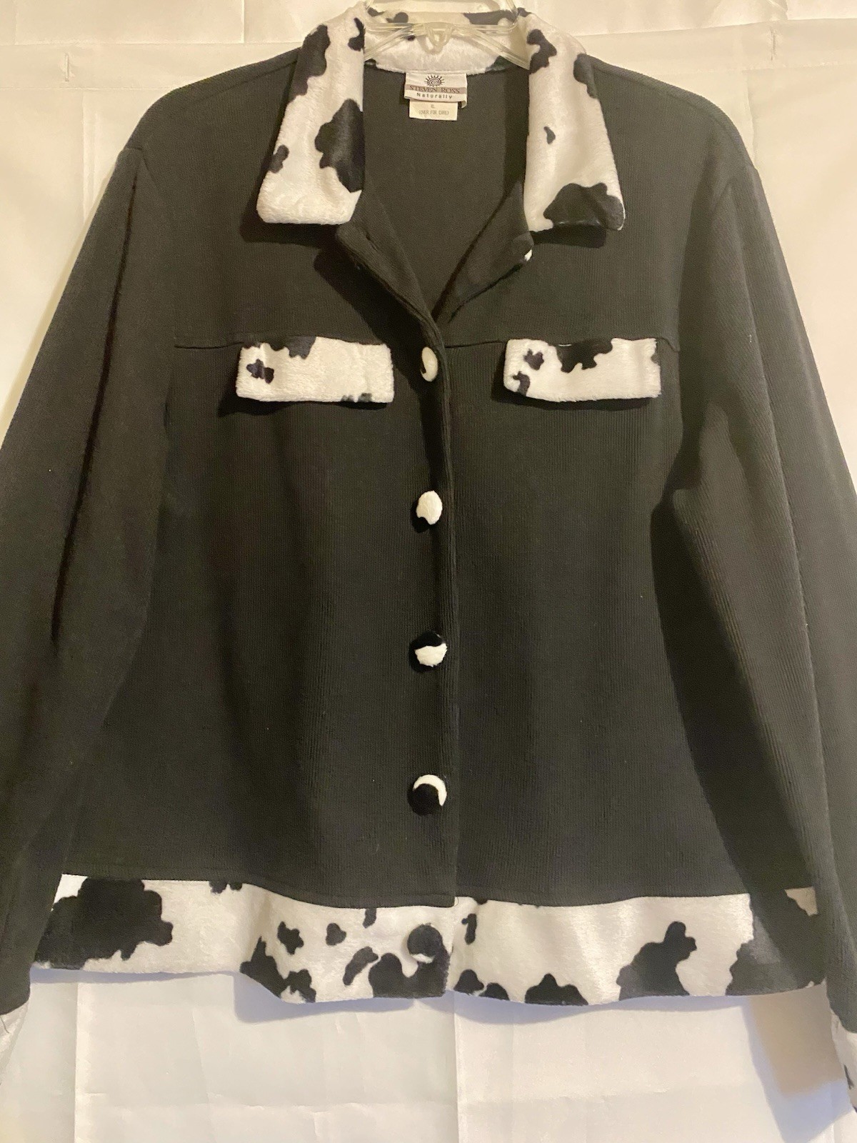 Steven Ross Naturally Black and White Women’s Pattern Blazer Button Up Size XL