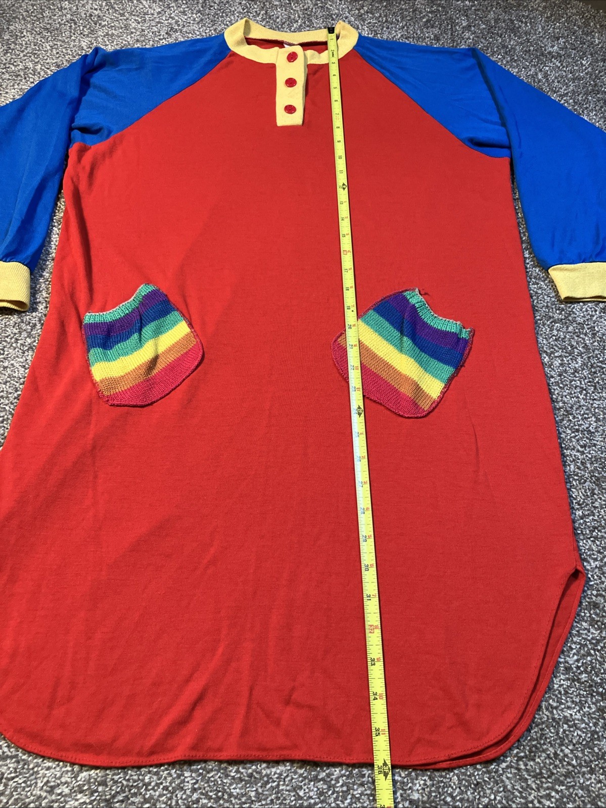 VTG 80’s Jennifer Dale Color Blocked Shirt Rainbow Bright Nighty Punky Brewster
