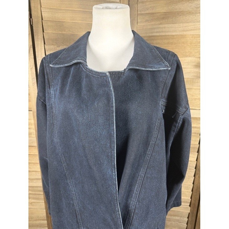 Rocky Mountain Clothing Co Womens Vintage Black Denim Jacket Oversized USA Med