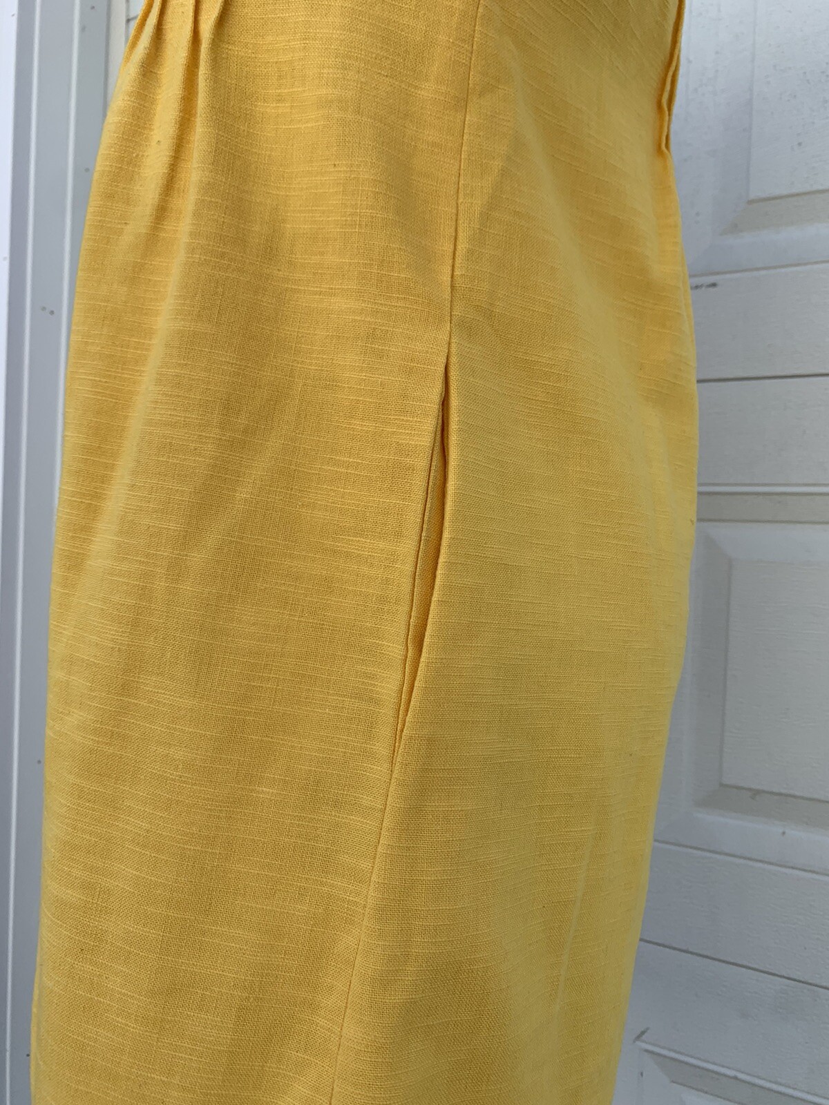 Vintage 60’s 70s S. HOWARD HIRSCH Pintuck Sunflower Yellow Utility Dress XS/S