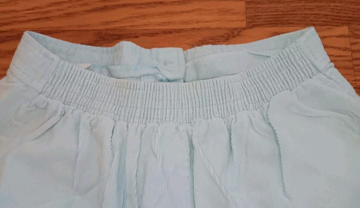 VTG 1970s Corduroy Shorts Box Car Skate Beach Baby Blue 24″ Elastic Waist 13/14